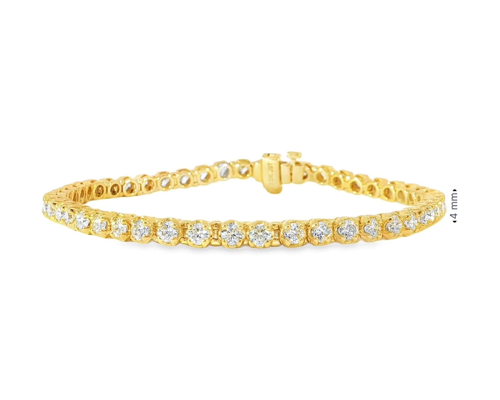 10k Gold Diamond Tennis Bracelet with Round-Cut Design 7ct – view 5