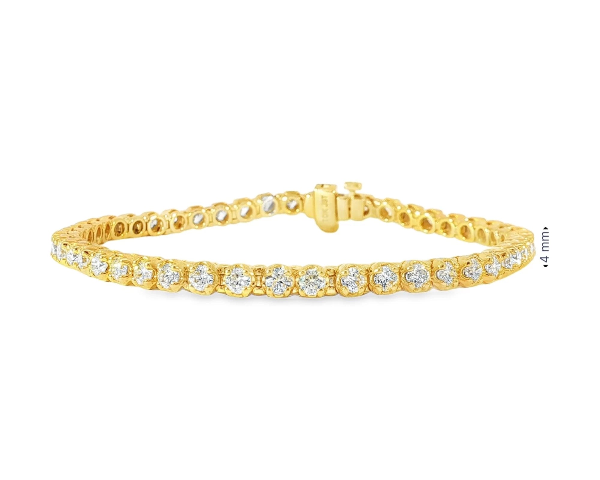 10k Gold Diamond Tennis Bracelet with Round-Cut Design 7ct – view 5