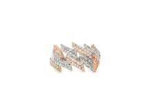 10k Gold Diamond Two-Tone Ring with Overlapping Wave Design 2.00ct
