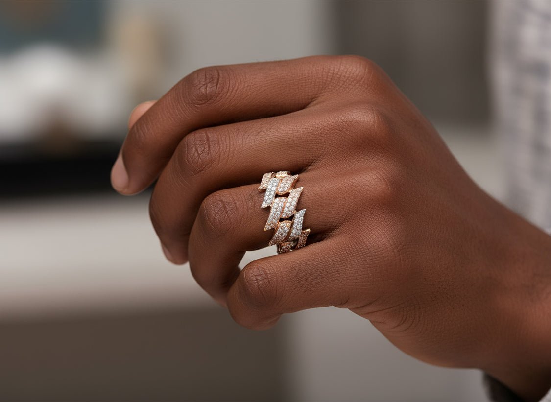 10k Gold Diamond Two - Tone Ring with Overlapping Wave Design 2.00ct - AVI THE JEWELER