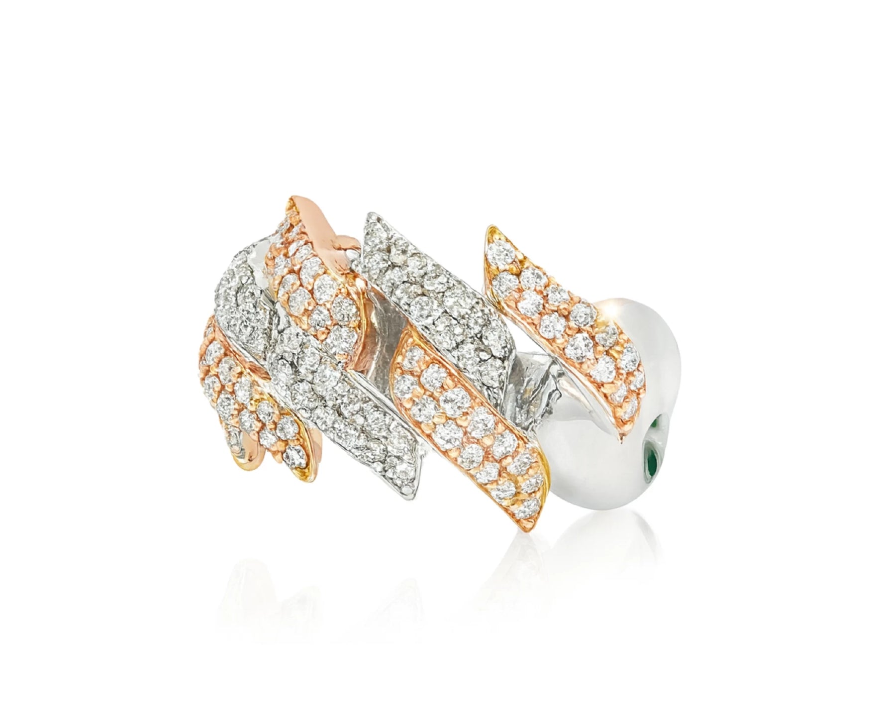 10k Gold Diamond Two-Tone Ring with Overlapping Wave Design 2.00ct – lifestyle 1503