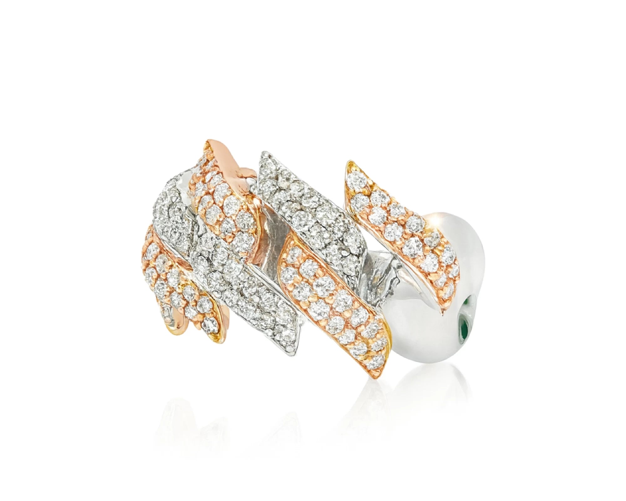 10k Gold Diamond Two-Tone Ring with Overlapping Wave Design 2.00ct – lifestyle 1503