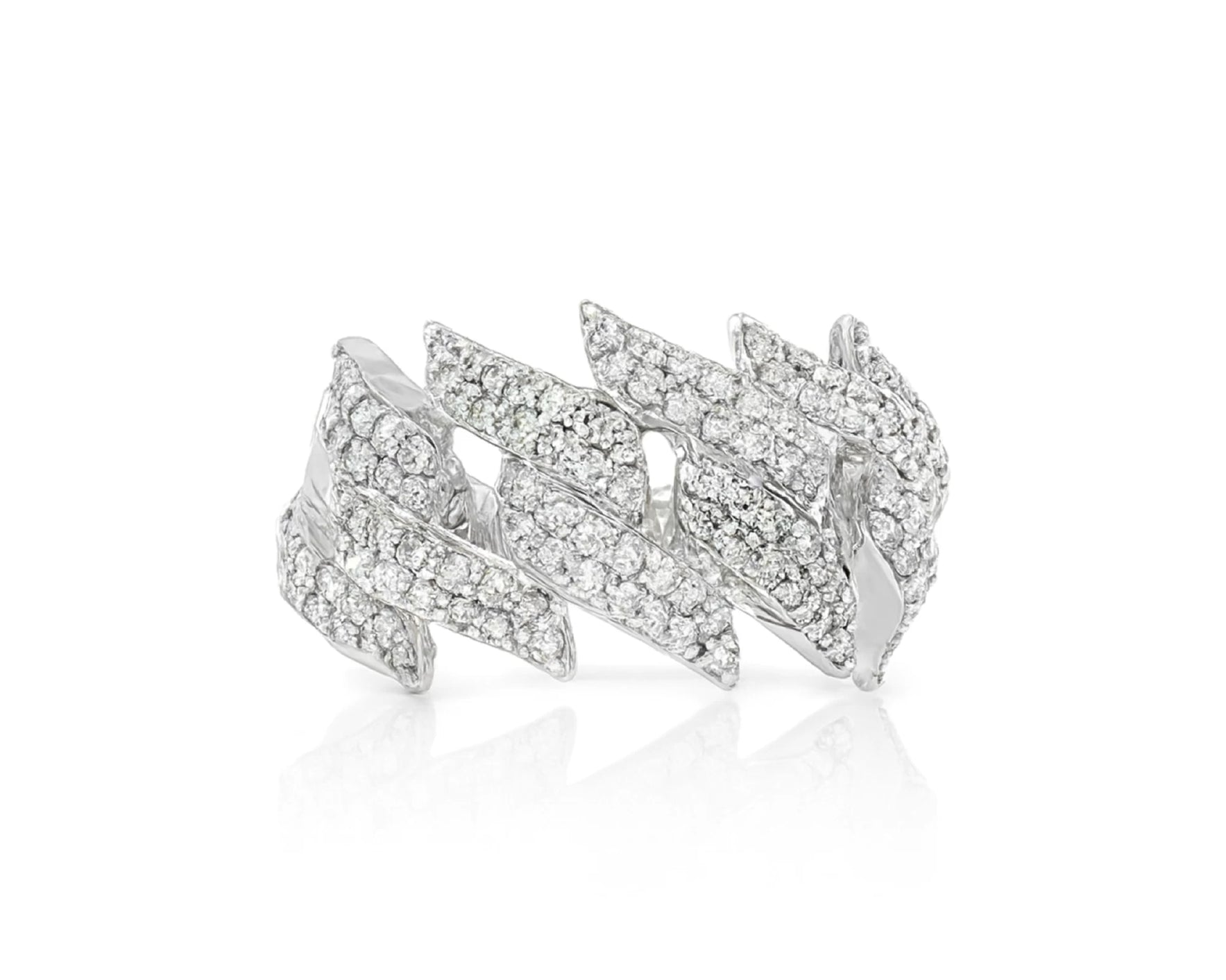 10k Gold Diamond Two-Tone Ring with Overlapping Wave Design 2.00ct – lifestyle 1506