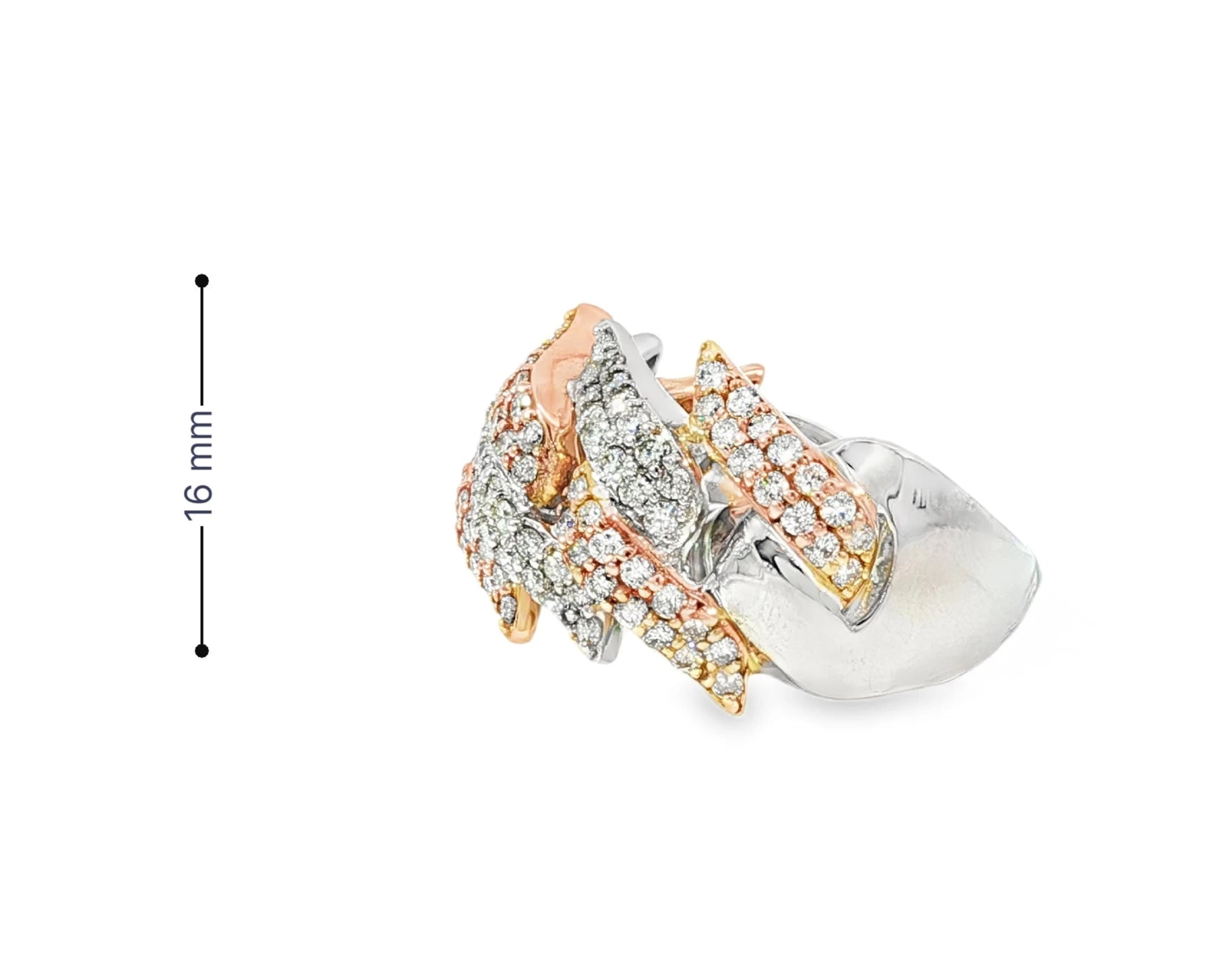 10k Gold Diamond Two-Tone Ring with Overlapping Wave Design 2.00ct – lifestyle 3032