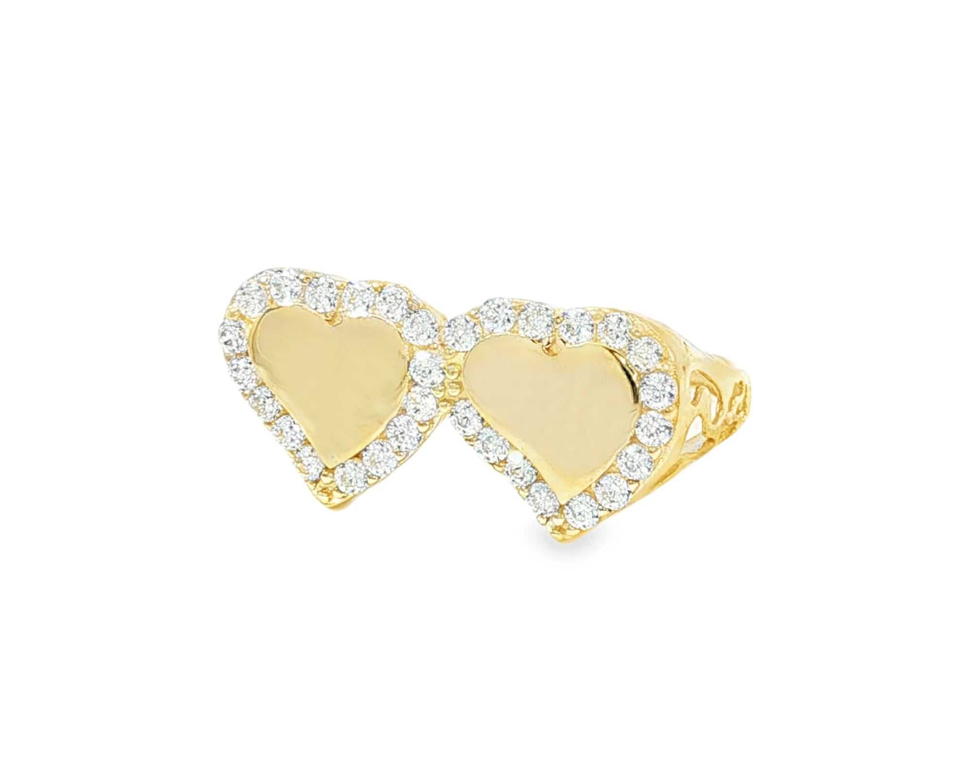 10K Gold Double Heart Halo Cubic Zirconia Ring – lifestyle 2903