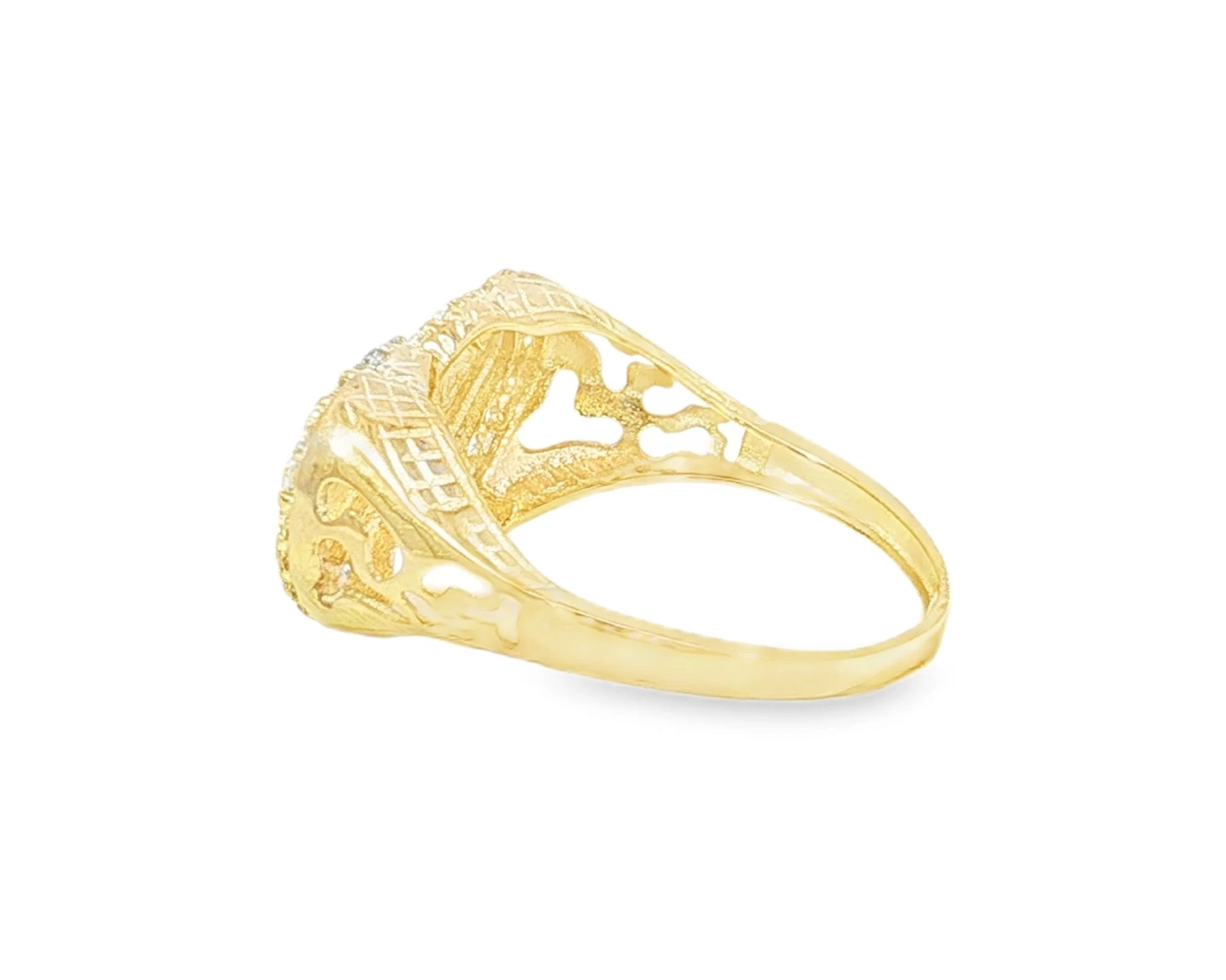 10K Gold Double Heart Halo Cubic Zirconia Ring – lifestyle 2905