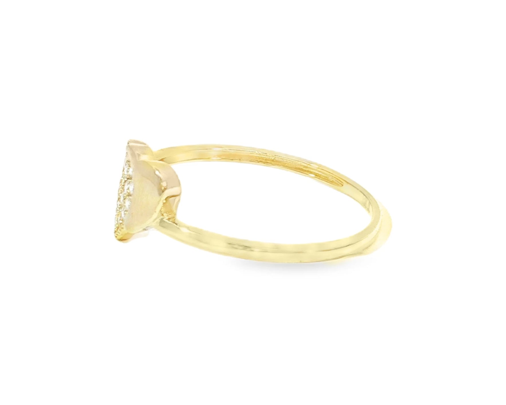 10K Gold Double Heart Pavé Cubic Zirconia Ring – lifestyle 2988