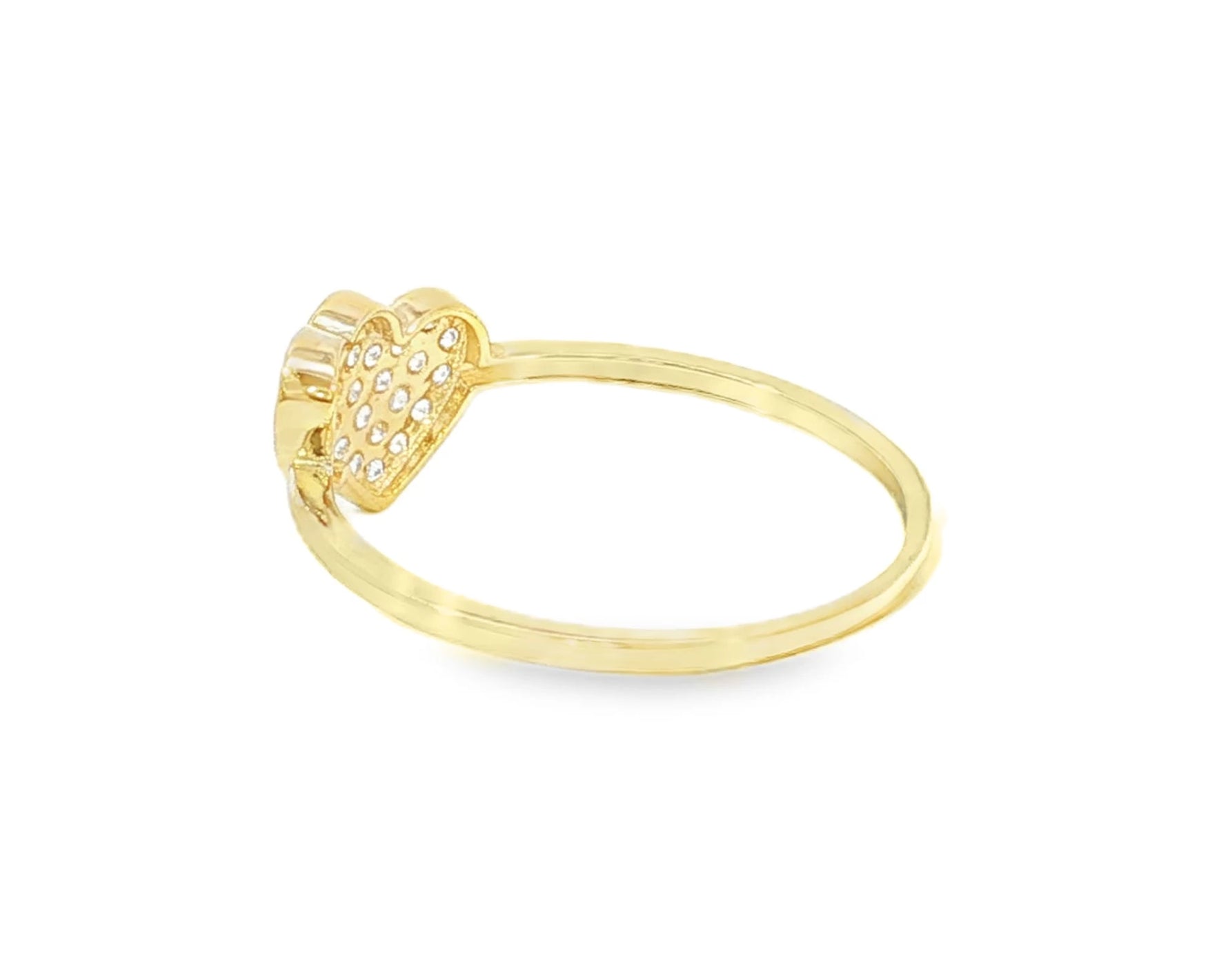 10K Gold Double Heart Pavé Cubic Zirconia Ring – lifestyle 2989