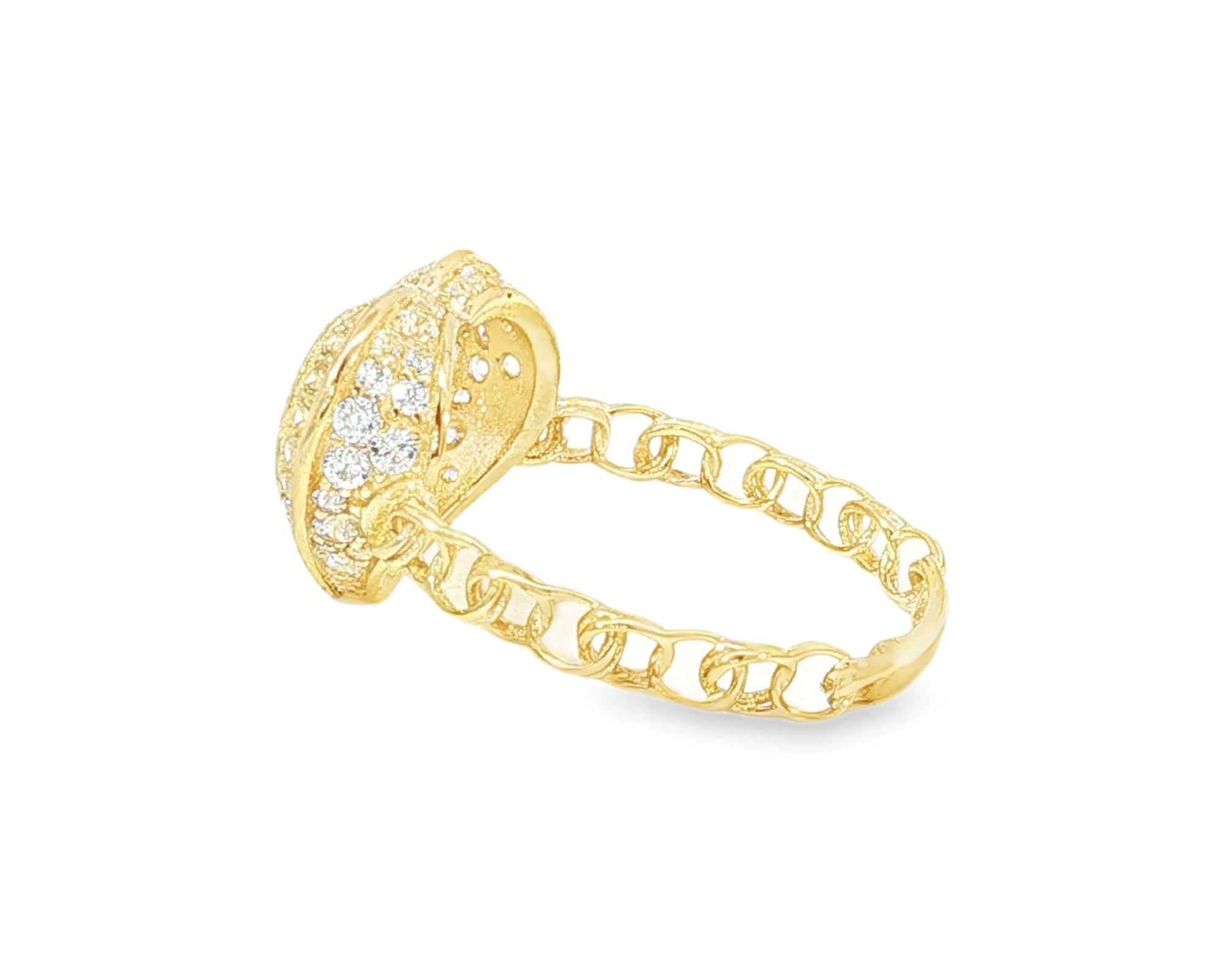 10K Gold Double Pavé Heart Cubic Zirconia Ring – lifestyle 2842