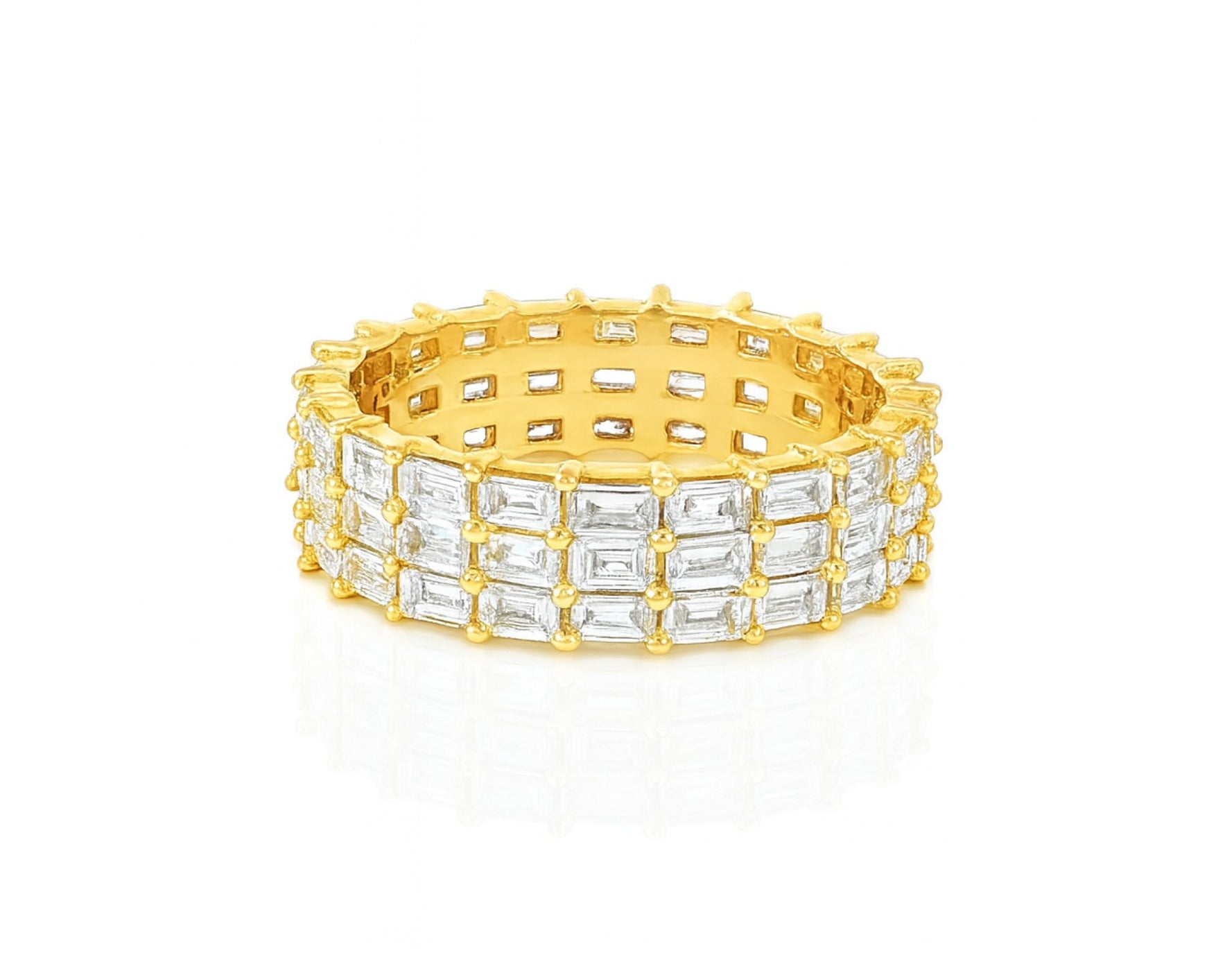 10K Gold Eternity Ring with Emerald Cut Diamonds 3.7ct – lifestyle 231