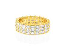 10K Gold Eternity Ring with Emerald Cut Diamonds 3.7ct
