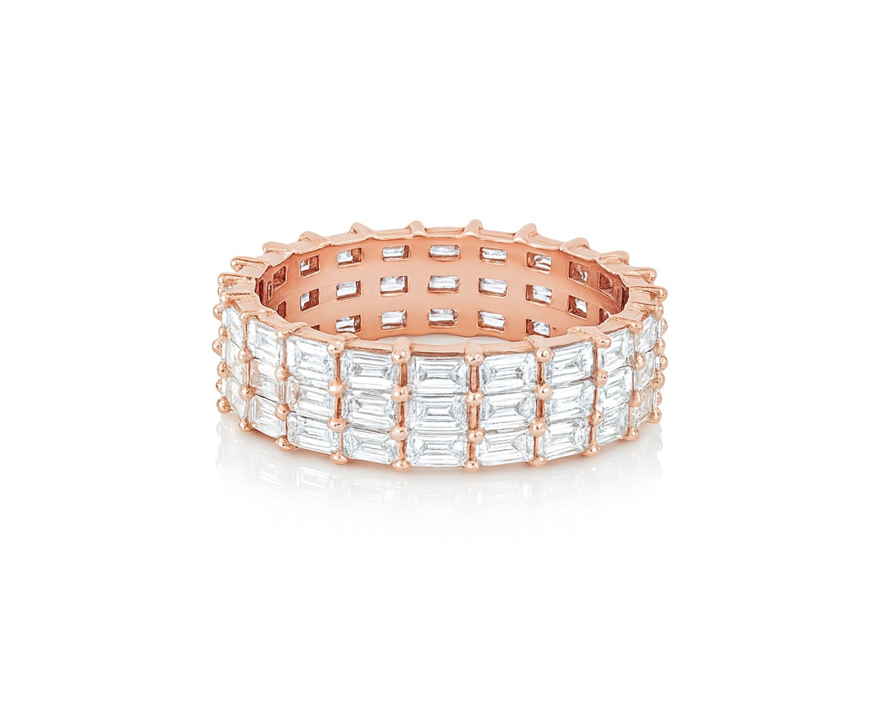 10K Gold Eternity Ring with Emerald Cut Diamonds 3.7ct – lifestyle 233