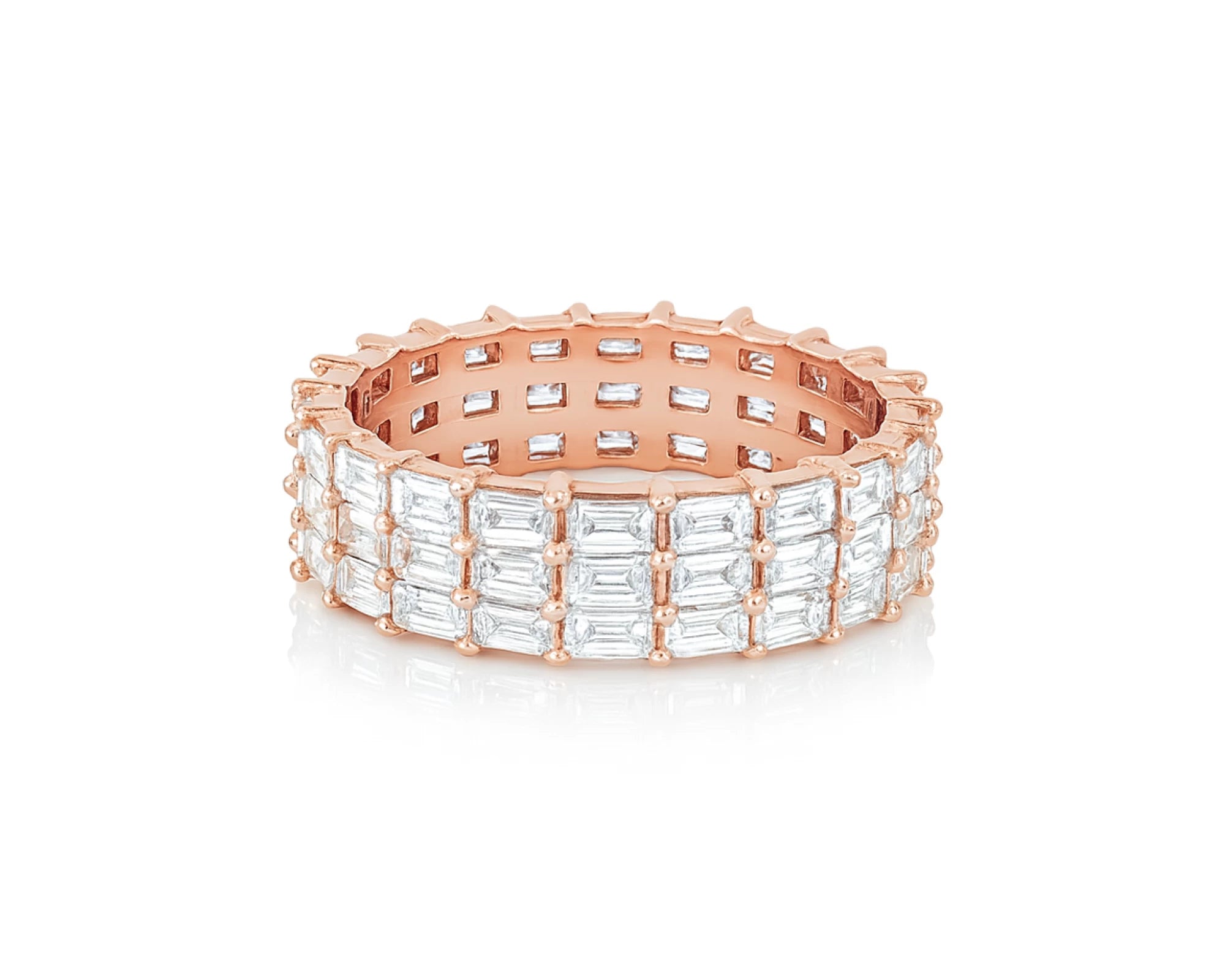 10K Gold Eternity Ring with Emerald Cut Diamonds 3.7ct – lifestyle 233