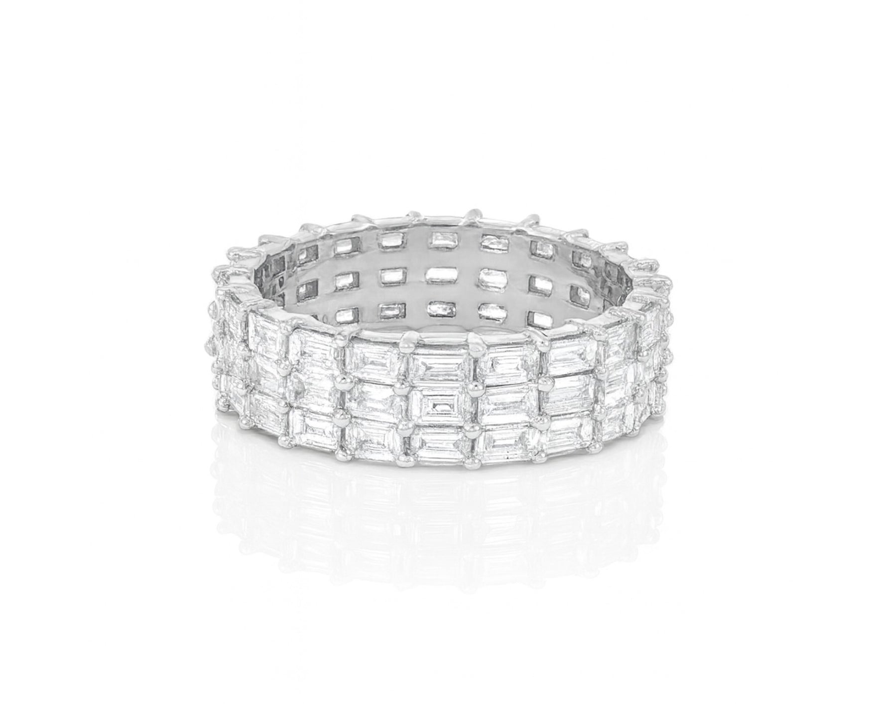 10K Gold Eternity Ring with Emerald Cut Diamonds 3.7ct – lifestyle 234
