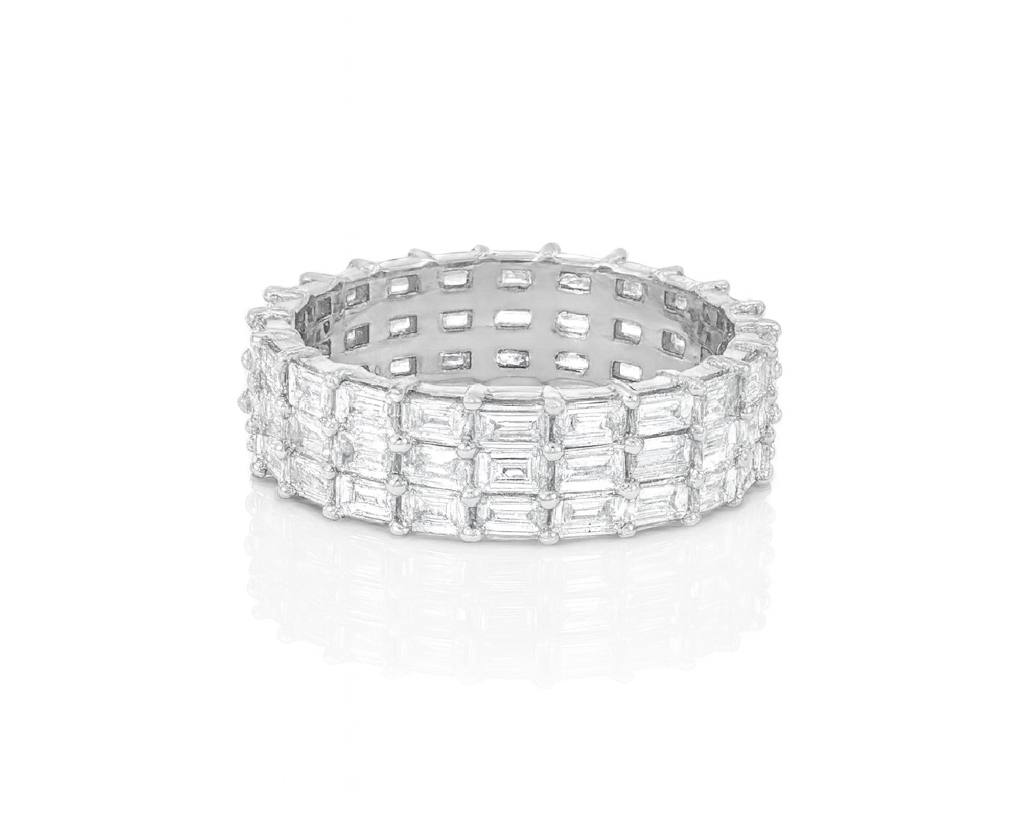 10K Gold Eternity Ring with Emerald Cut Diamonds 3.7ct – lifestyle 234