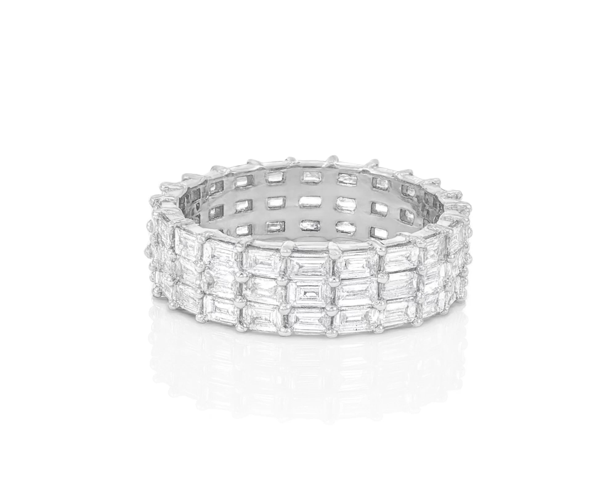 10K Gold Eternity Ring with Emerald Cut Diamonds 3.7ct – lifestyle 234