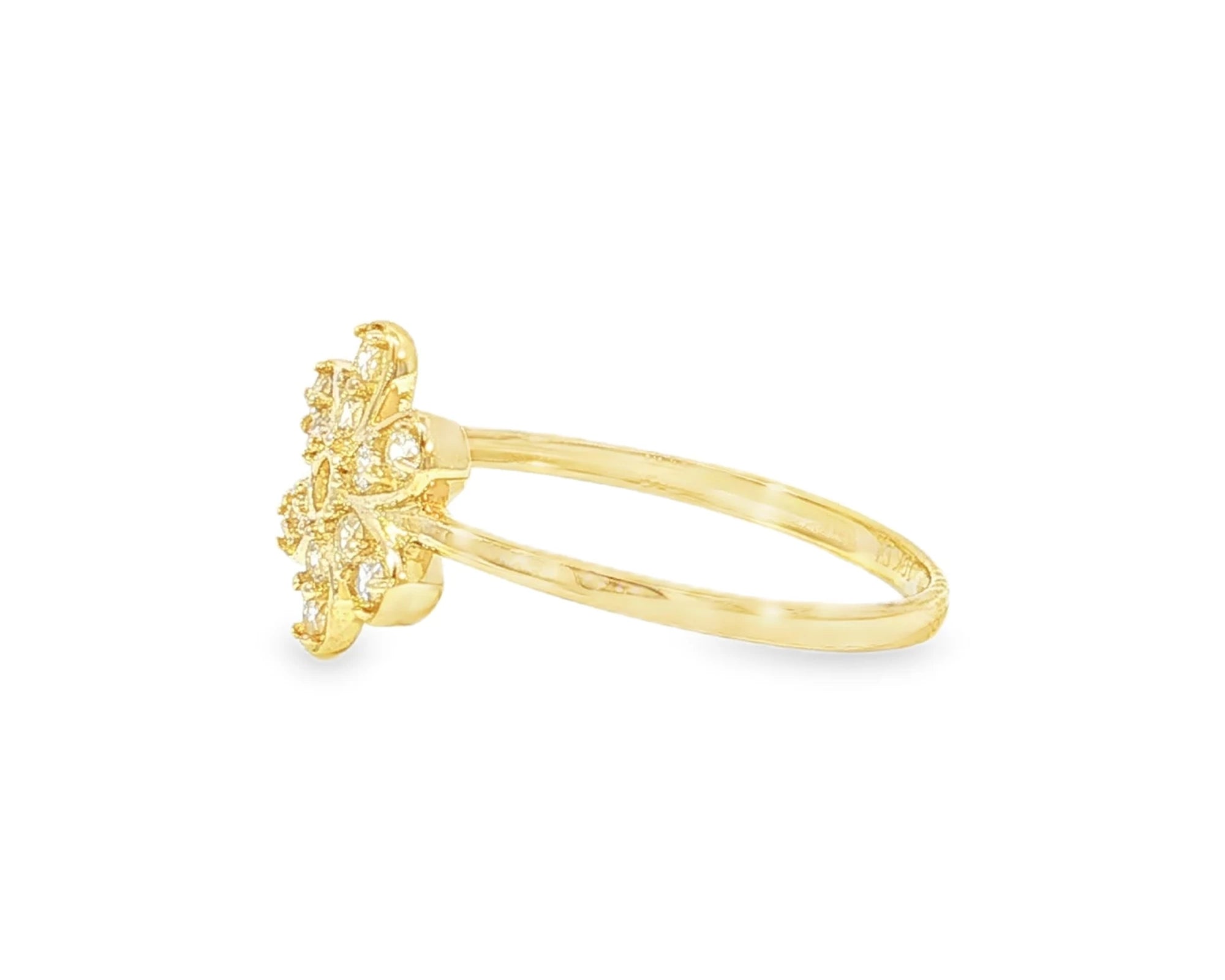 10K Gold Floral Pavé Cubic Zirconia Ring – lifestyle 2956