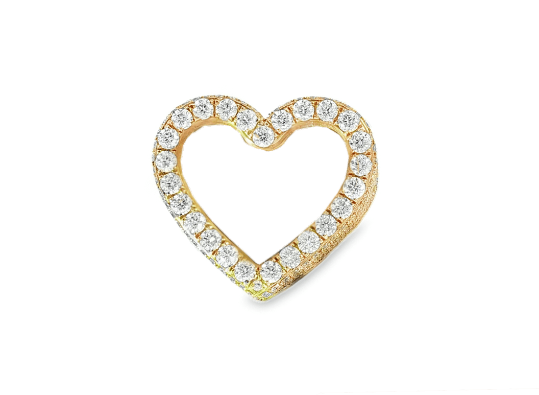 10k Gold Heart Memory Photo Ring with Round Diamonds 4.3 ct - AVI THE JEWELER
