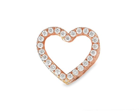 10k Gold Heart Memory Photo Ring with Round Diamonds 4.3 ct - AVI THE JEWELER