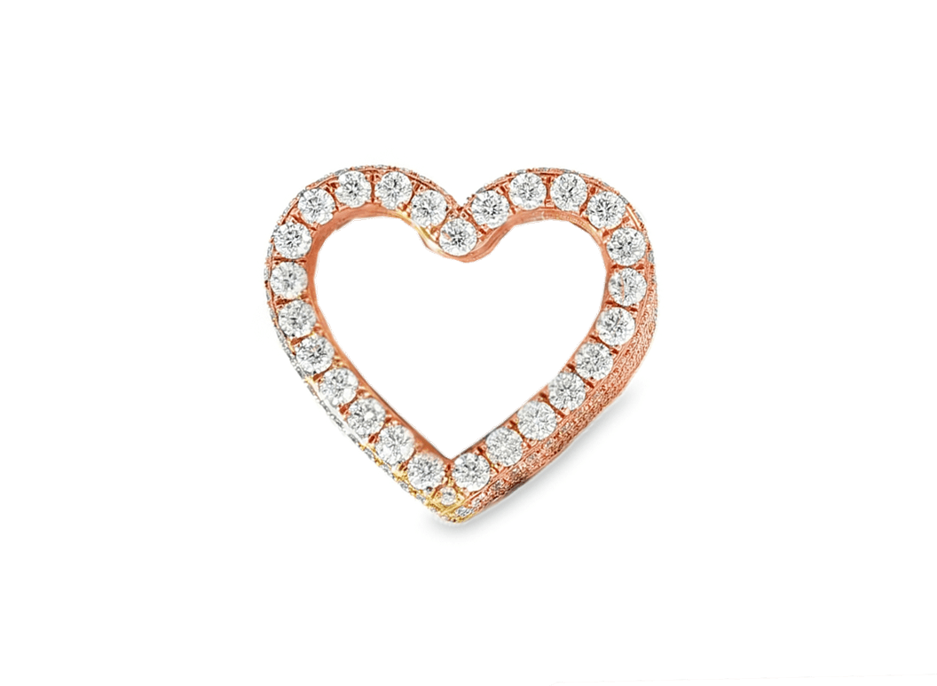 10k Gold Heart Memory Photo Ring with Round Diamonds 4.3 ct - AVI THE JEWELER
