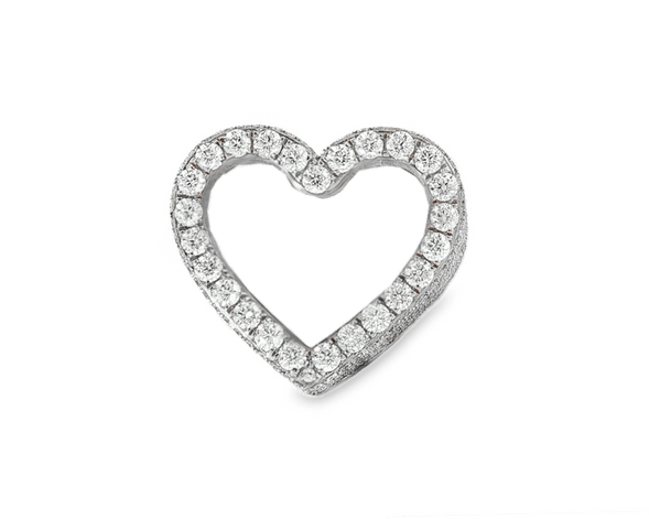 10k Gold Heart Memory Photo Ring with Round Diamonds 4.3 ct - AVI THE JEWELER