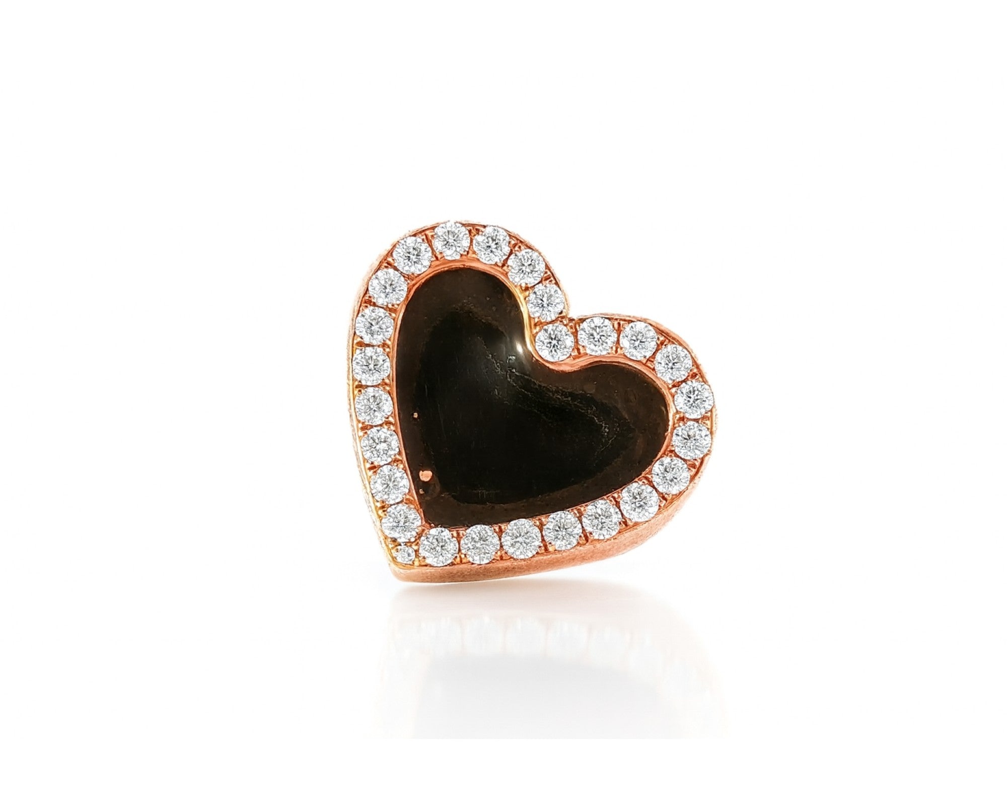 10k Gold Heart Memory Photo Ring with Round Diamonds 4.3 ct – lifestyle 1198