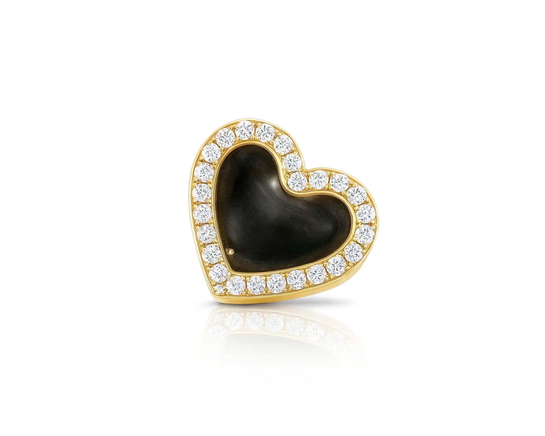 10k Gold Heart Memory Photo Ring with Round Diamonds 4.3 ct – lifestyle 1201