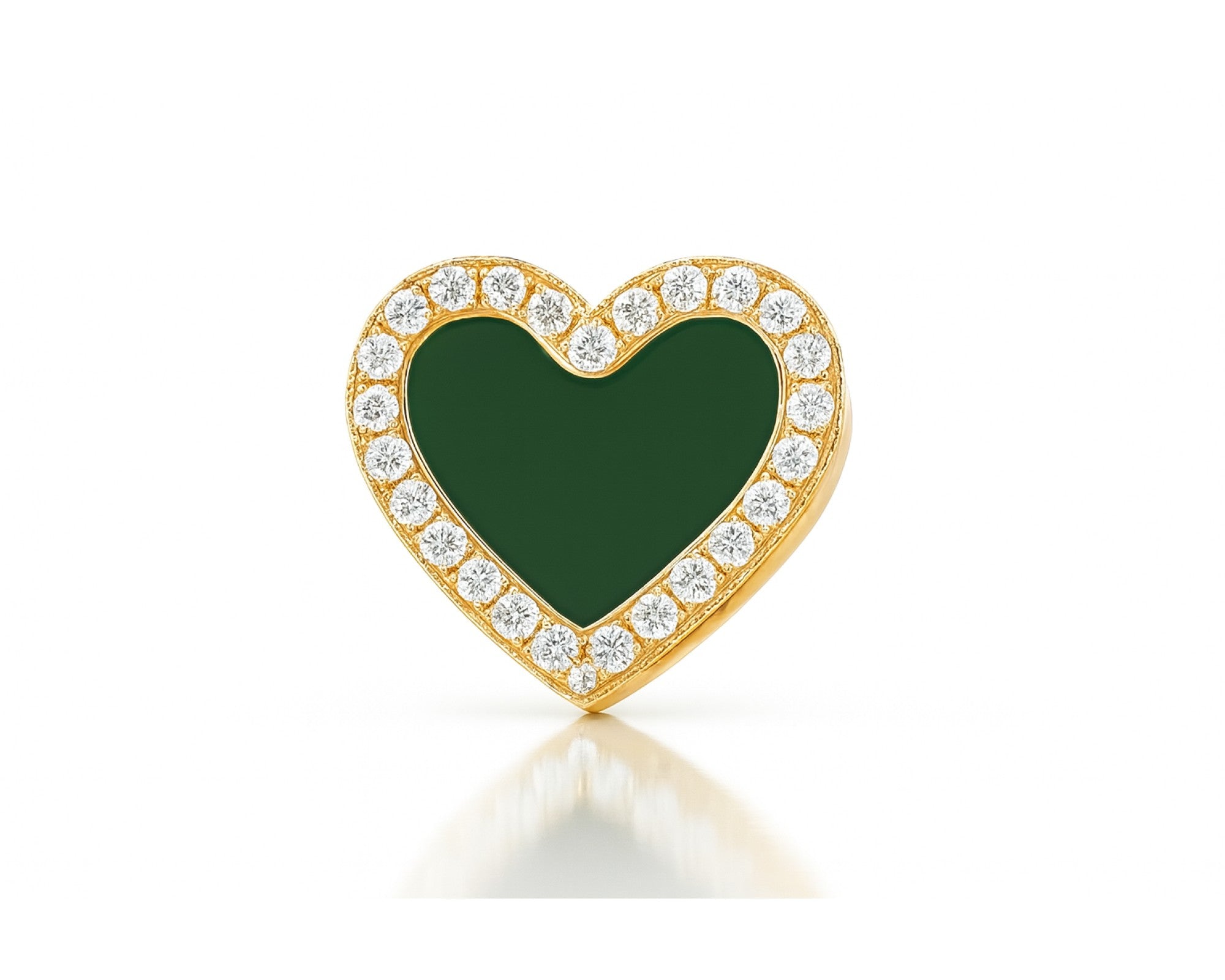 10k Gold Heart Memory Photo Ring with Round Diamonds 4.3 ct – lifestyle 1206