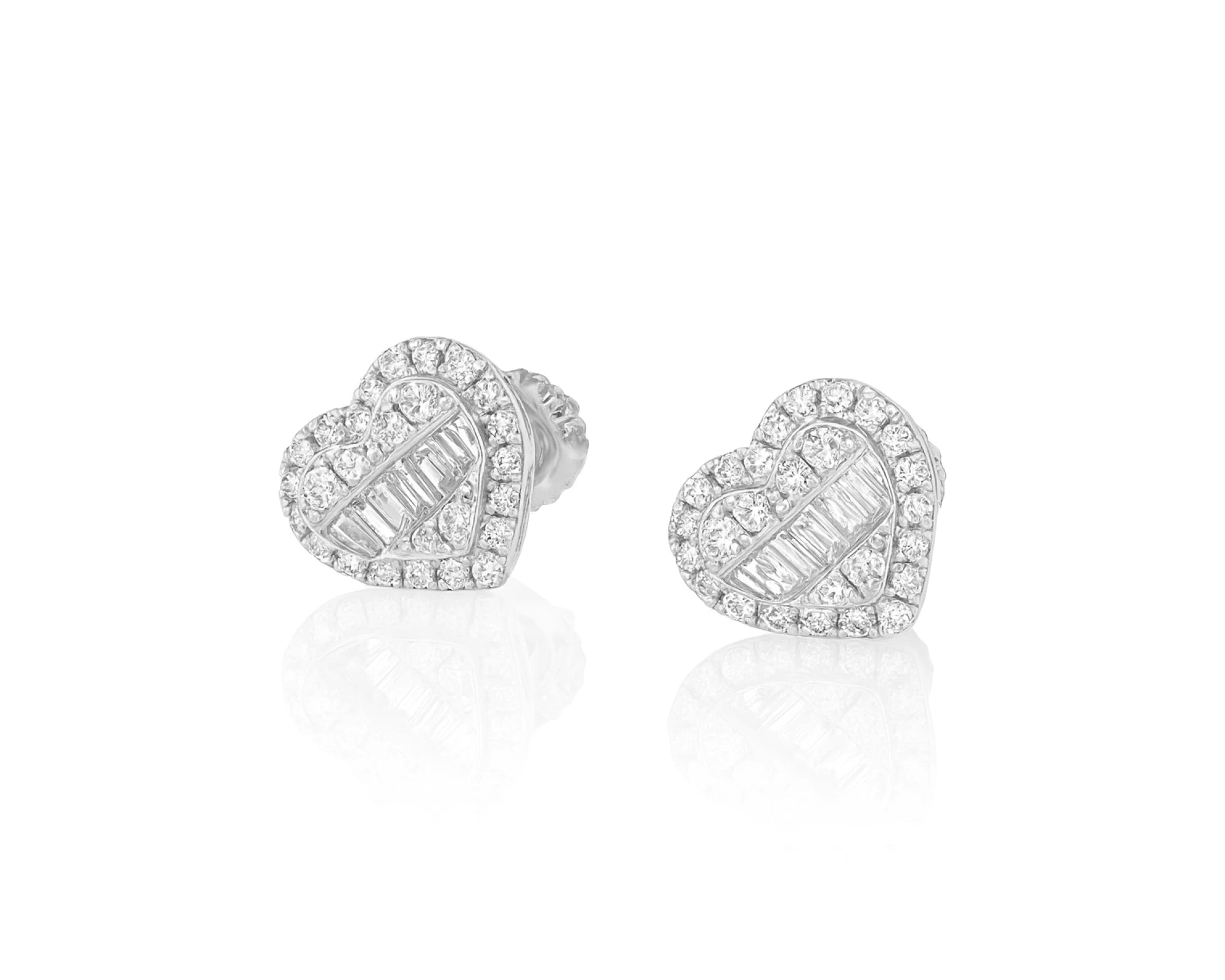 10K Gold Heart Stud Earrings with Mixed Diamond Accents 0.33 CT – lifestyle 3474