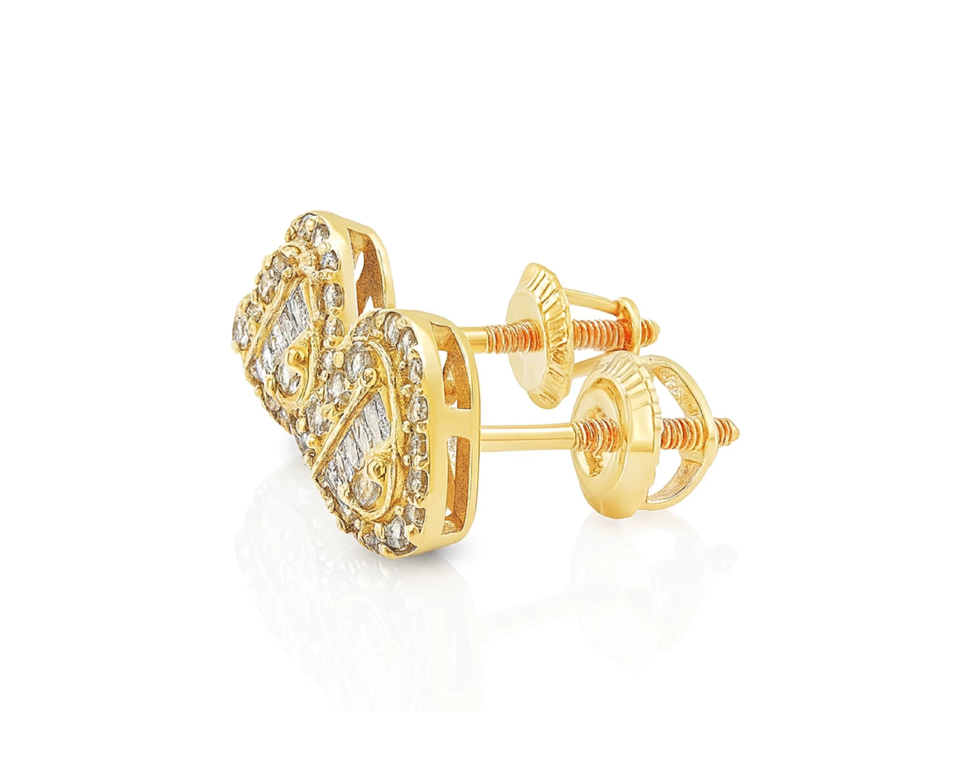 10K Gold Heart Stud Earrings with Mixed Diamond Accents 0.33 CT – lifestyle 3475