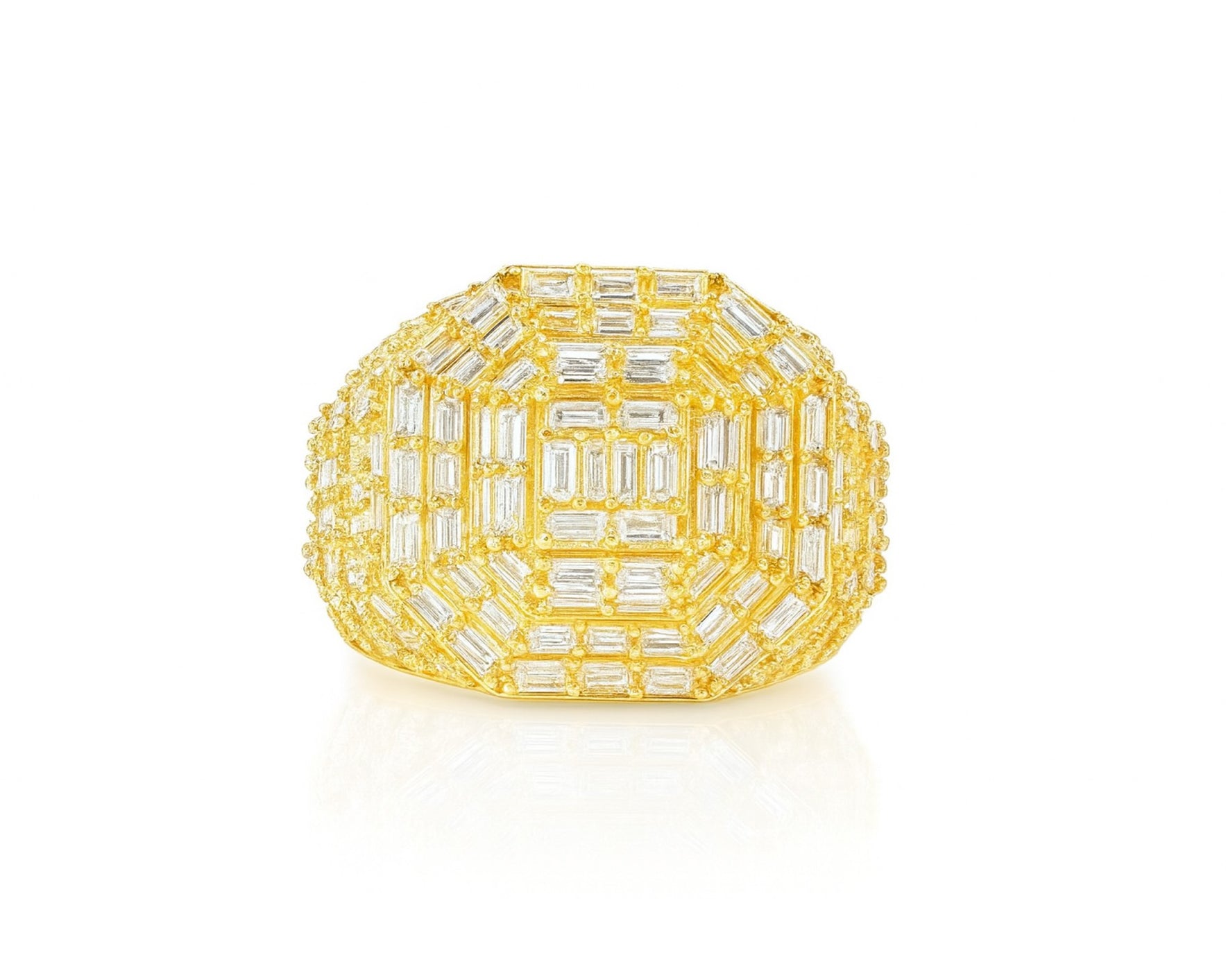 10k Gold Iced-Out Ring with Baguette Cut Diamonds 4.00ct – lifestyle 339