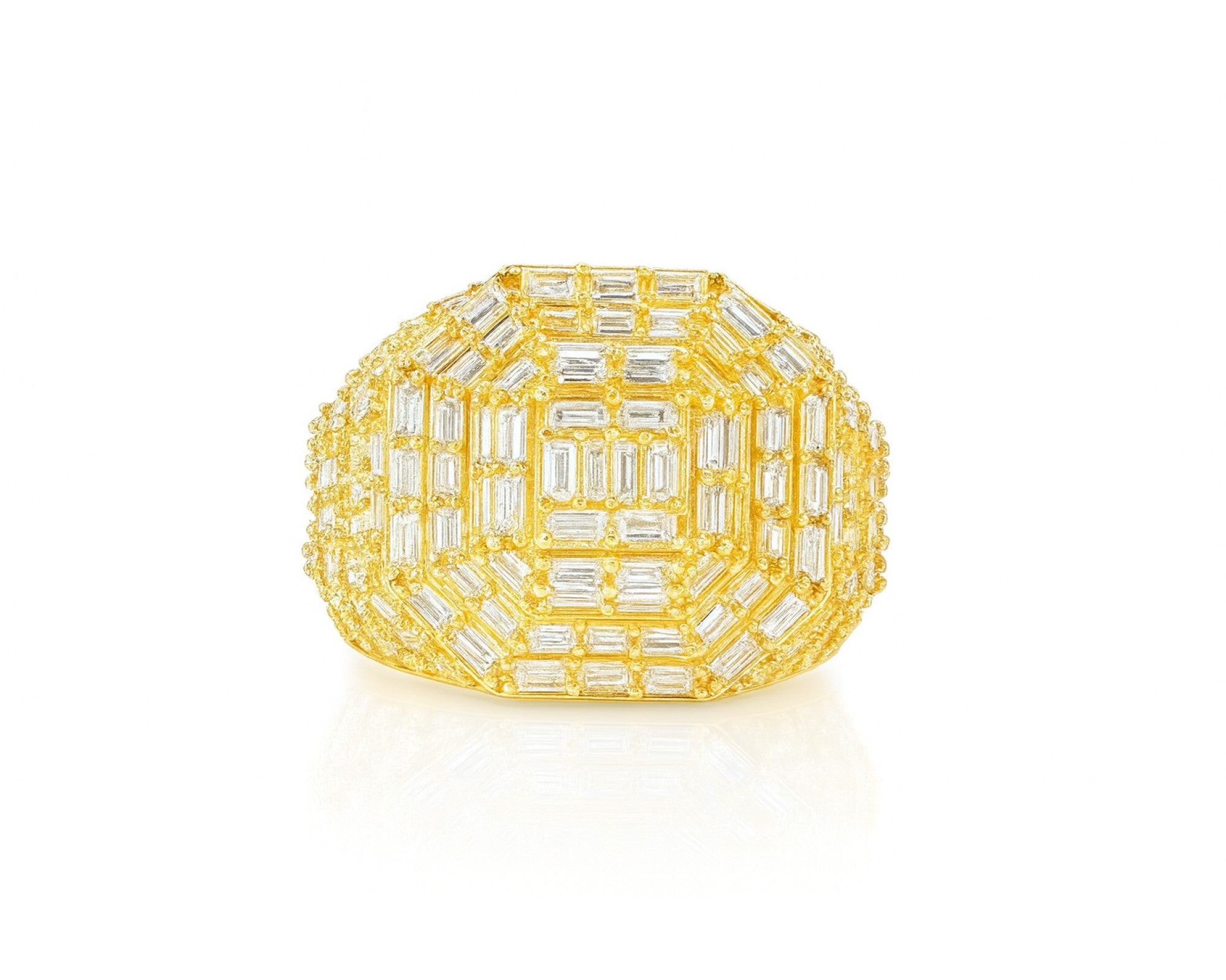 10k Gold Iced-Out Ring with Baguette Cut Diamonds 4.00ct – lifestyle 339