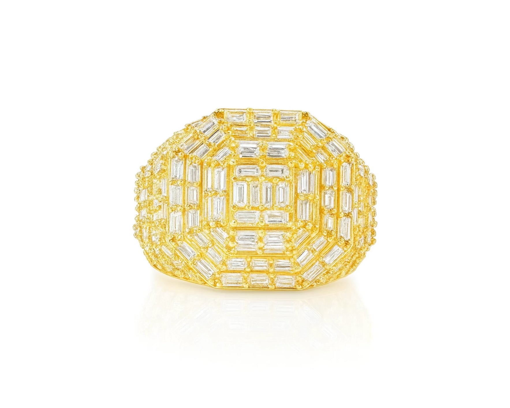 10k Gold Iced-Out Ring with Baguette Cut Diamonds 4.00ct – lifestyle 339