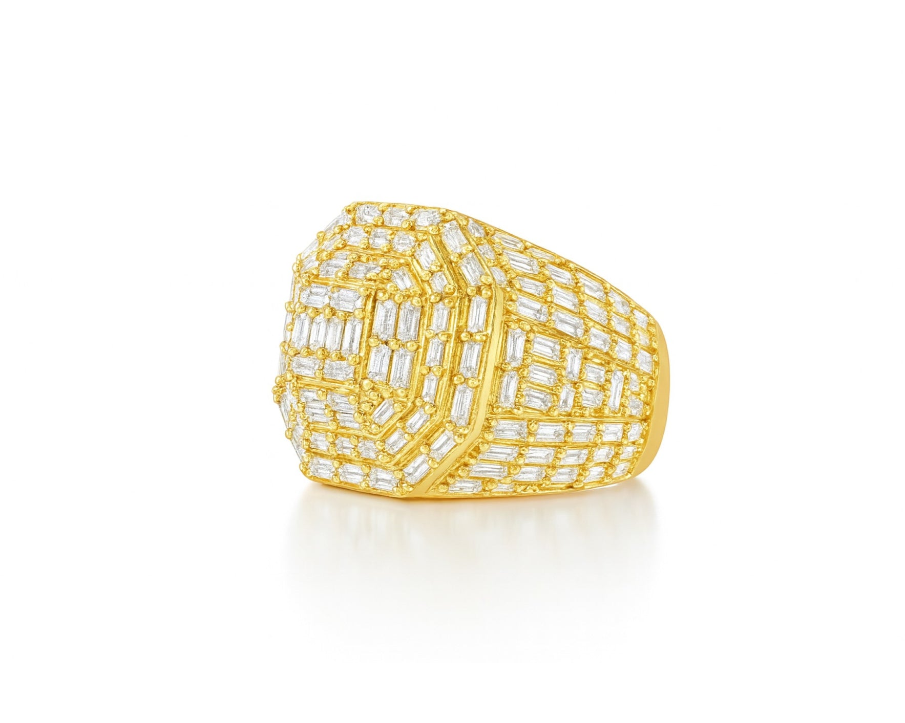 10k Gold Iced-Out Ring with Baguette Cut Diamonds 4.00ct – lifestyle 341