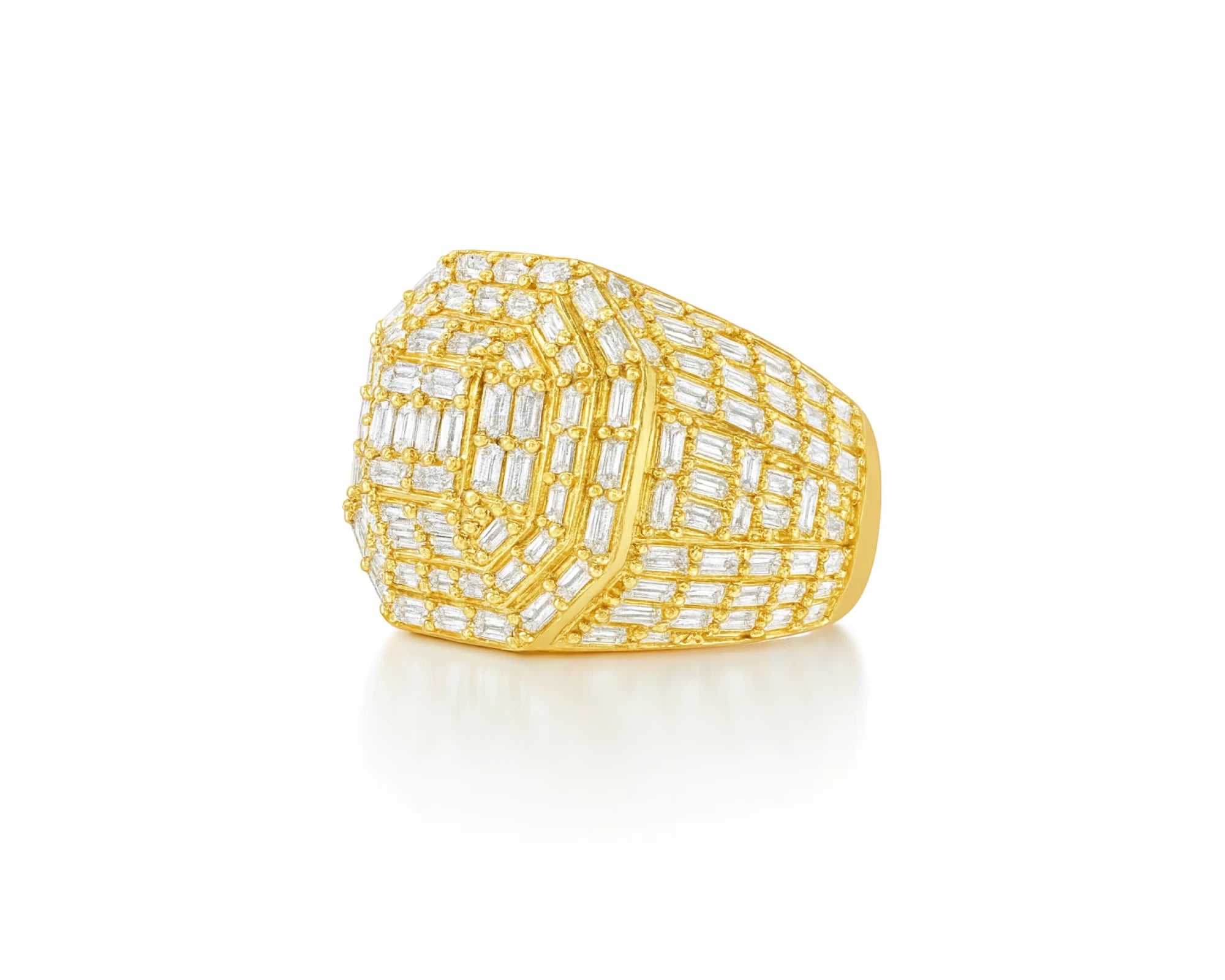10k Gold Iced-Out Ring with Baguette Cut Diamonds 4.00ct – lifestyle 341