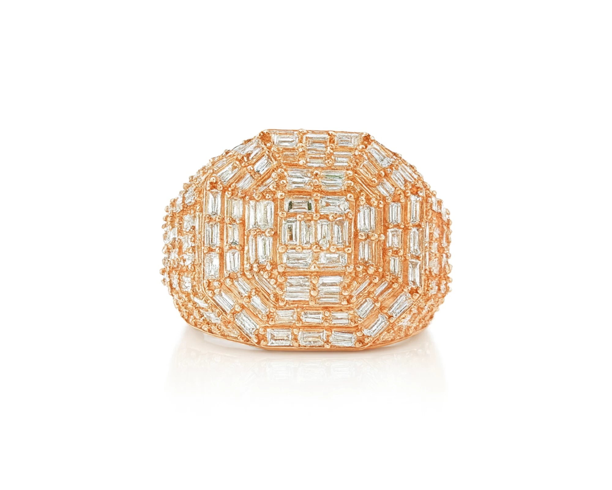 10k Gold Iced-Out Ring with Baguette Cut Diamonds 4.00ct – lifestyle 342