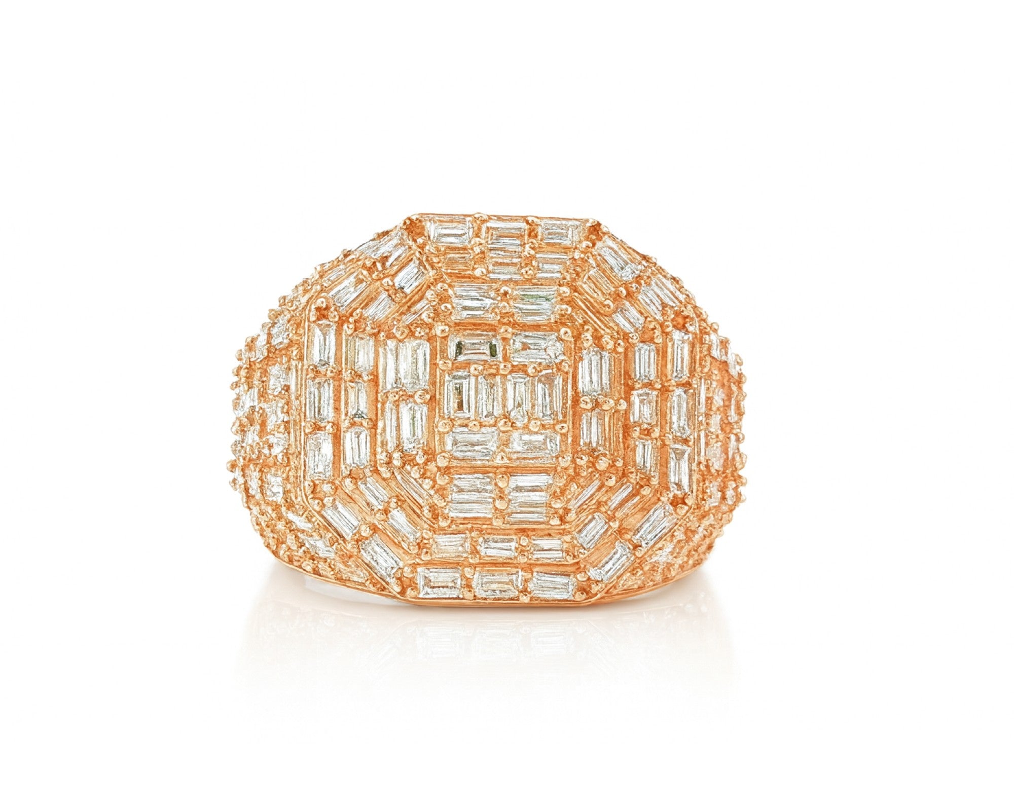10k Gold Iced-Out Ring with Baguette Cut Diamonds 4.00ct – lifestyle 342