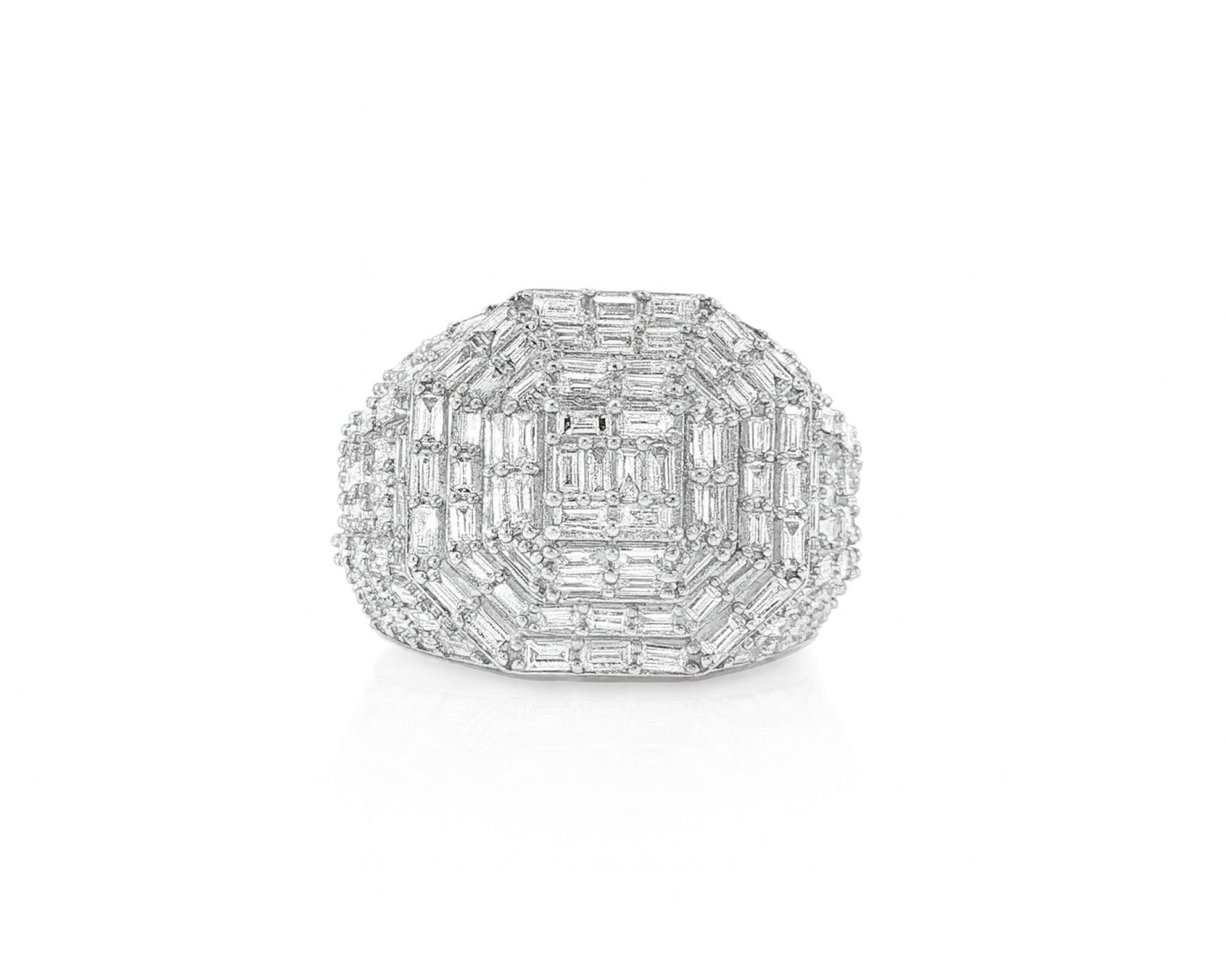 10k Gold Iced-Out Ring with Baguette Cut Diamonds 4.00ct – lifestyle 343