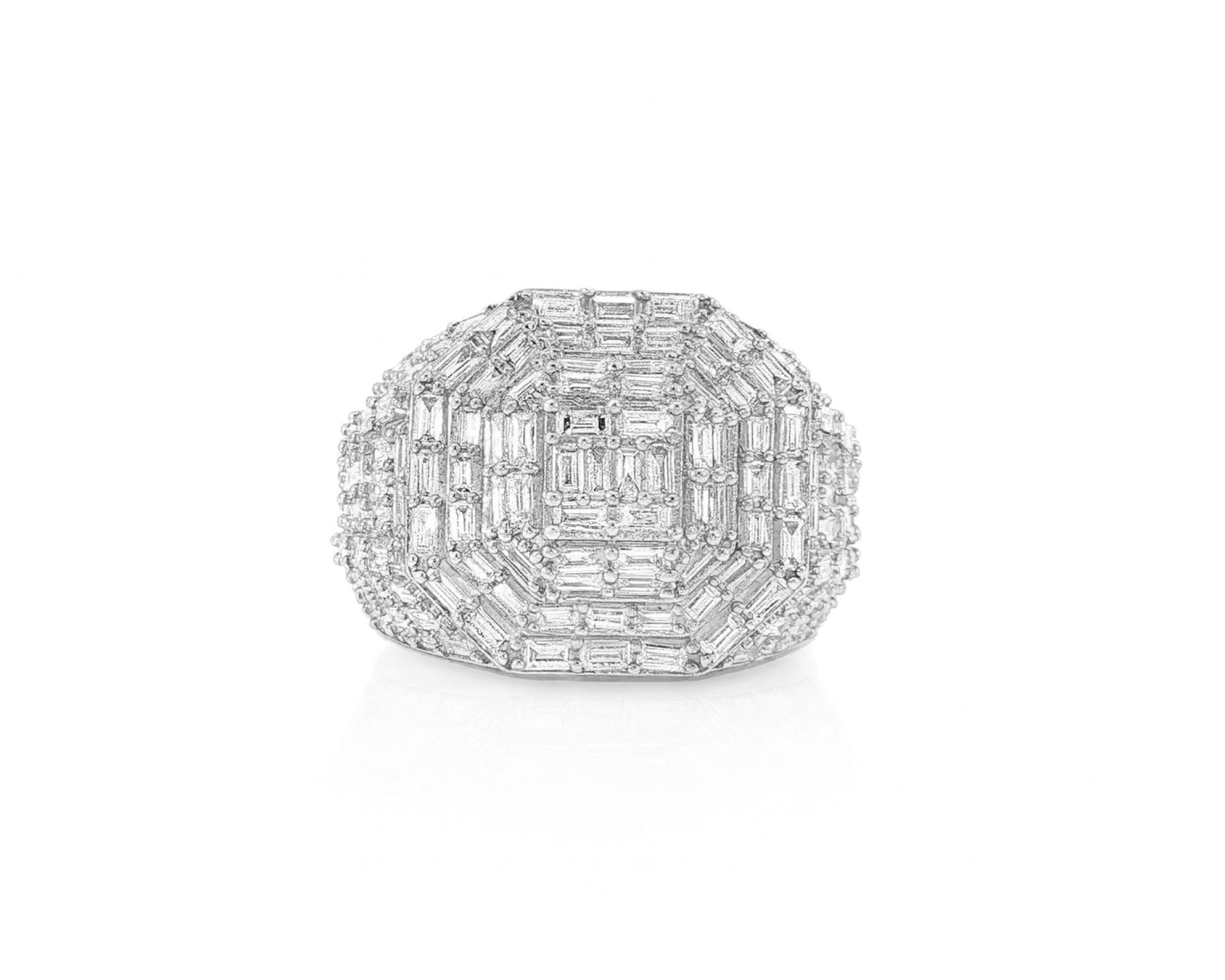 10k Gold Iced-Out Ring with Baguette Cut Diamonds 4.00ct – lifestyle 343