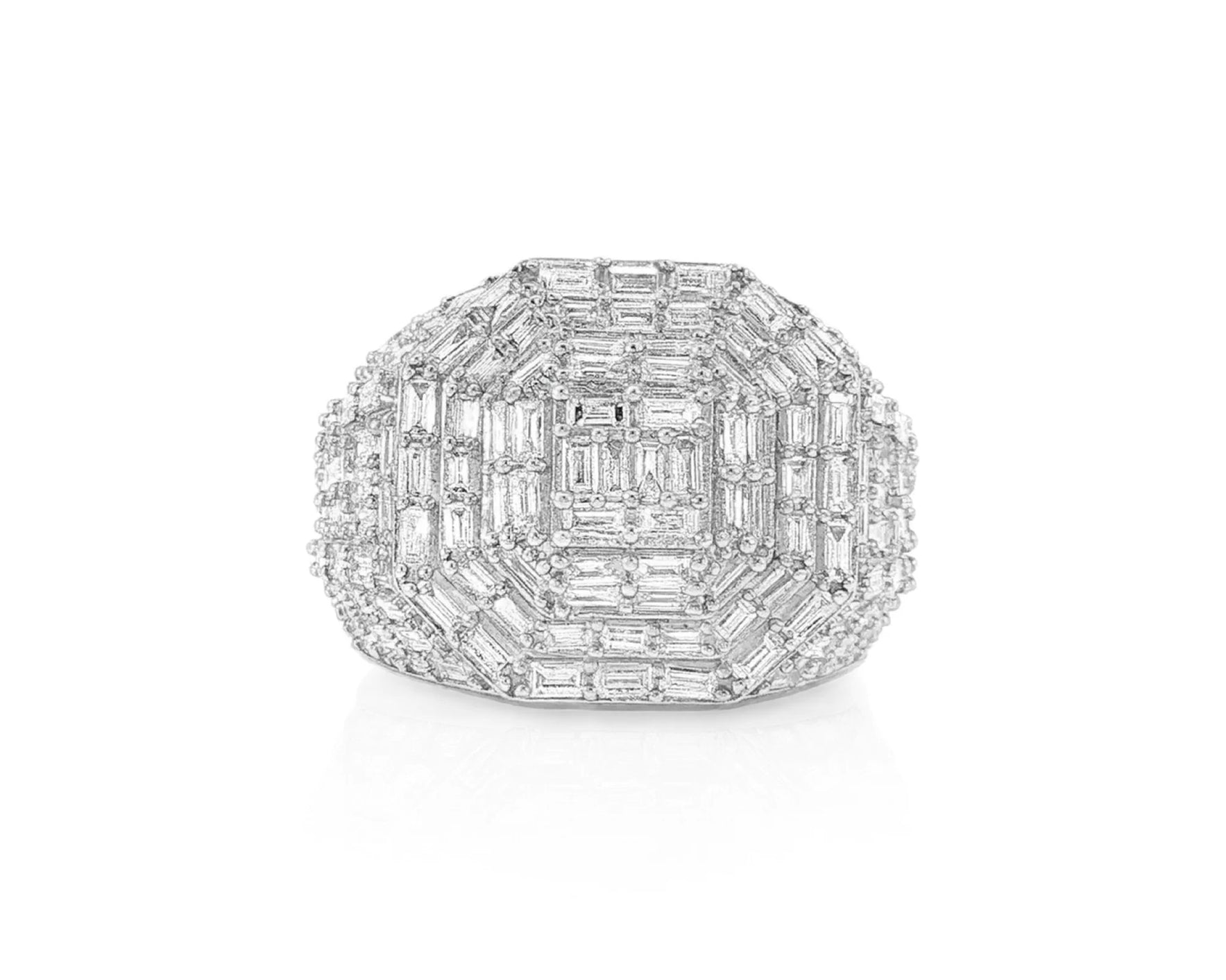 10k Gold Iced-Out Ring with Baguette Cut Diamonds 4.00ct – lifestyle 343