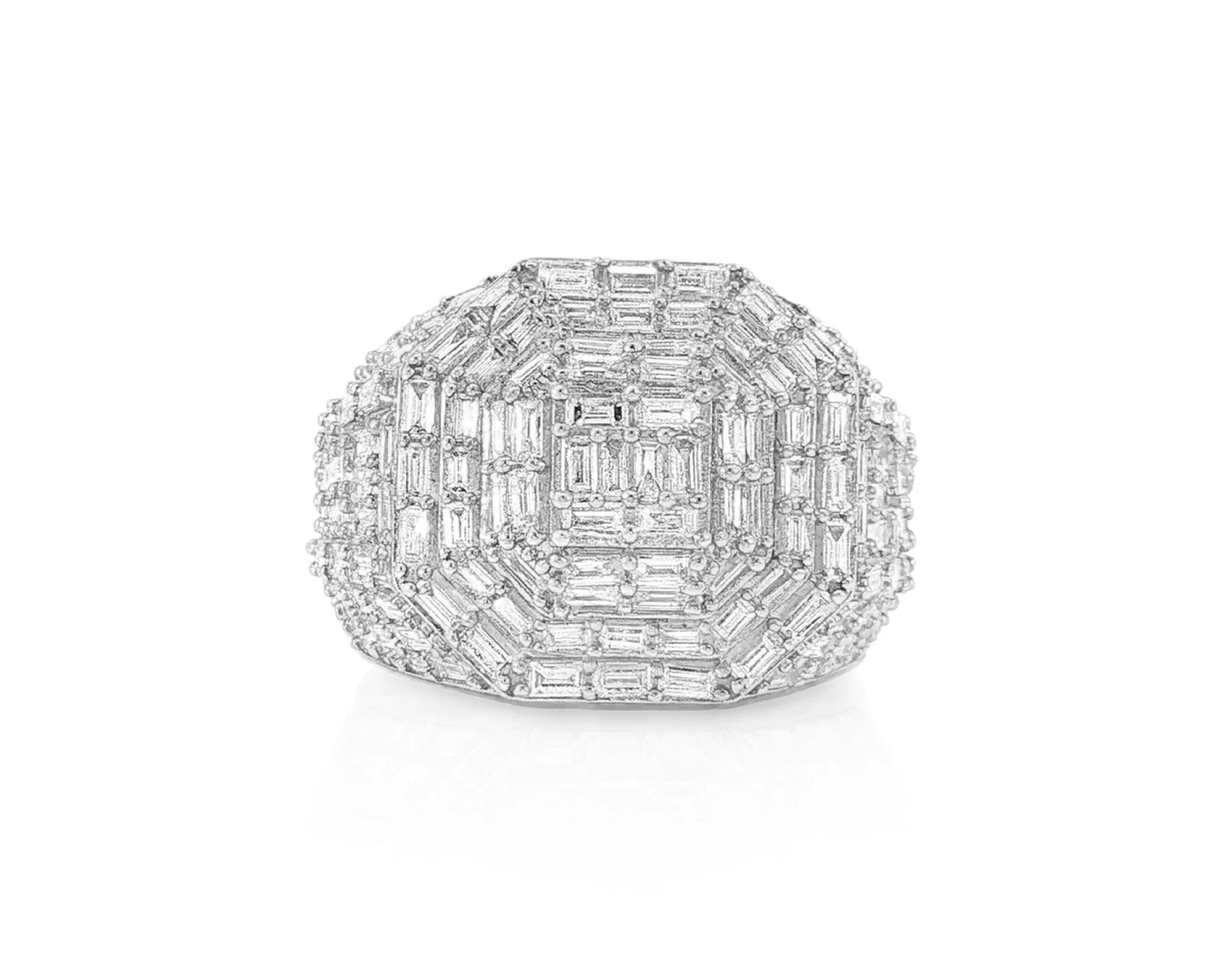 10k Gold Iced-Out Ring with Baguette Cut Diamonds 4.00ct – lifestyle 343