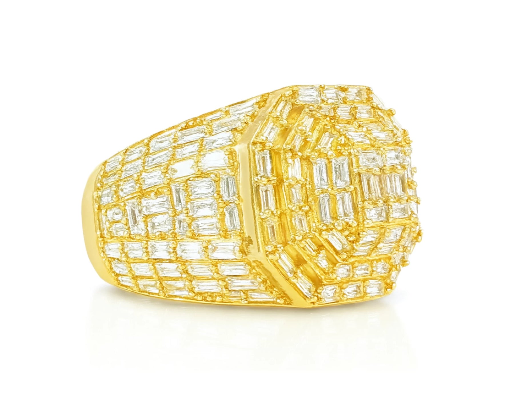 10k Gold Iced-Out Ring with Baguette Cut Diamonds 4.00ct – lifestyle 344