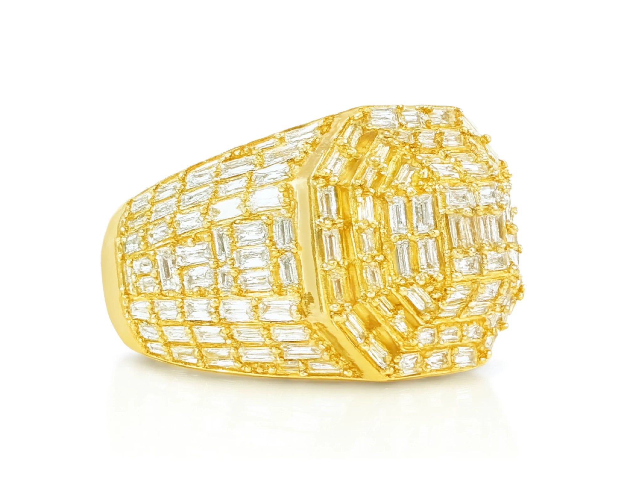 10k Gold Iced-Out Ring with Baguette Cut Diamonds 4.00ct – lifestyle 344