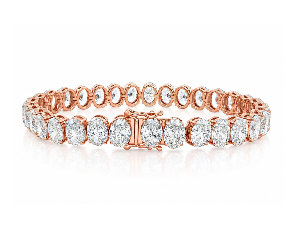 10K Gold Lab Diamond Oval Link Bracelet Elegant Design 29.27 CT – lifestyle 4992