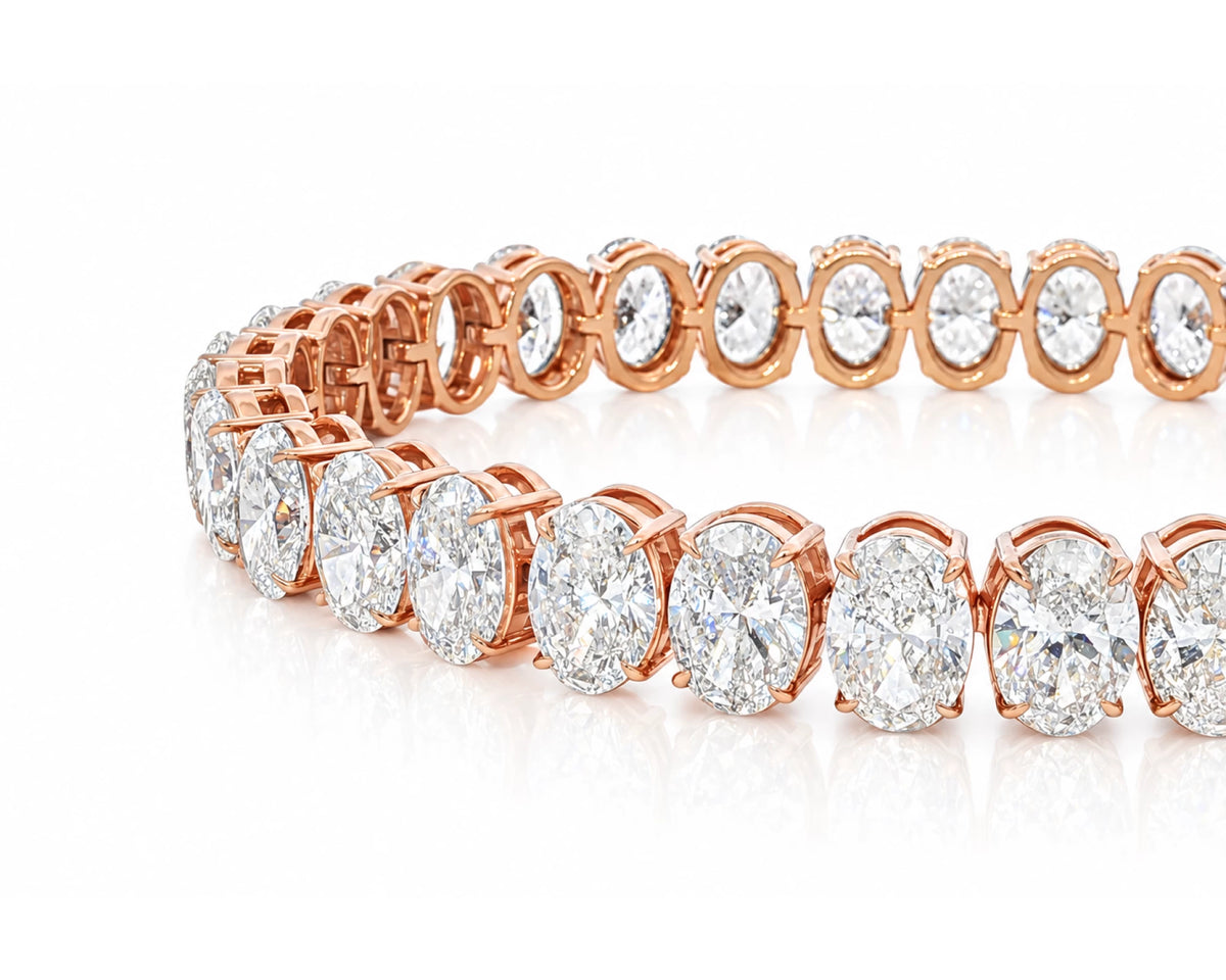 10K Gold Lab Diamond Oval Link Bracelet Elegant Design 29.27 CT – lifestyle 4993