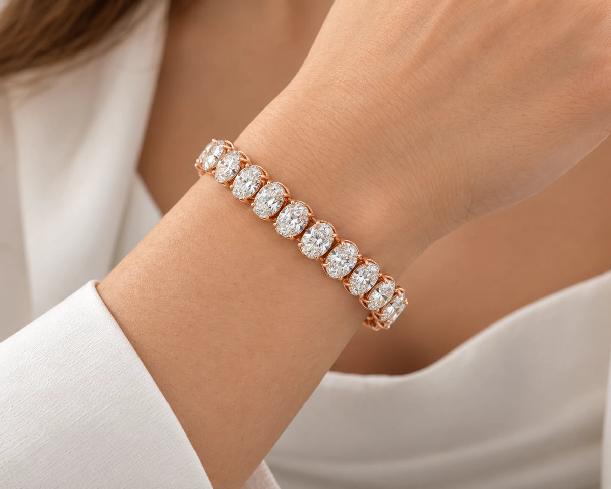 10K Gold Lab Diamond Oval Link Bracelet Elegant Design 29.27 CT – lifestyle 4999