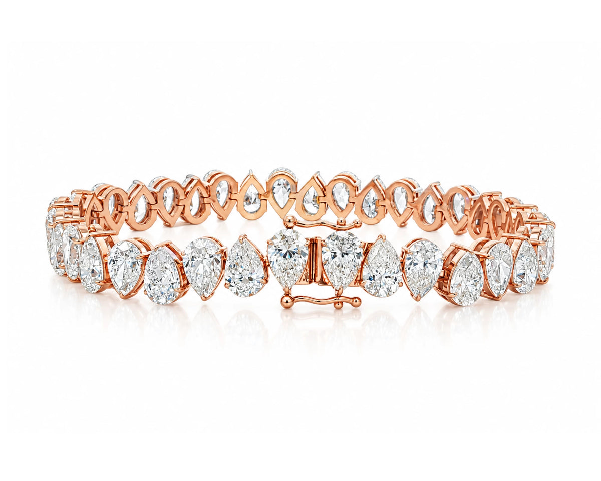 10K Gold Lab Diamond Pear Shape Bracelet Elegant Design 27.64 CT – lifestyle 5032