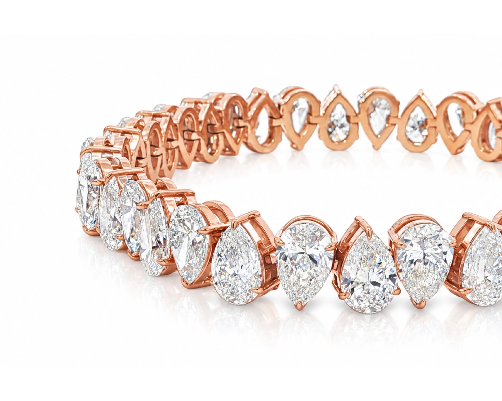 10K Gold Lab Diamond Pear Shape Bracelet Elegant Design 27.64 CT – lifestyle 5033