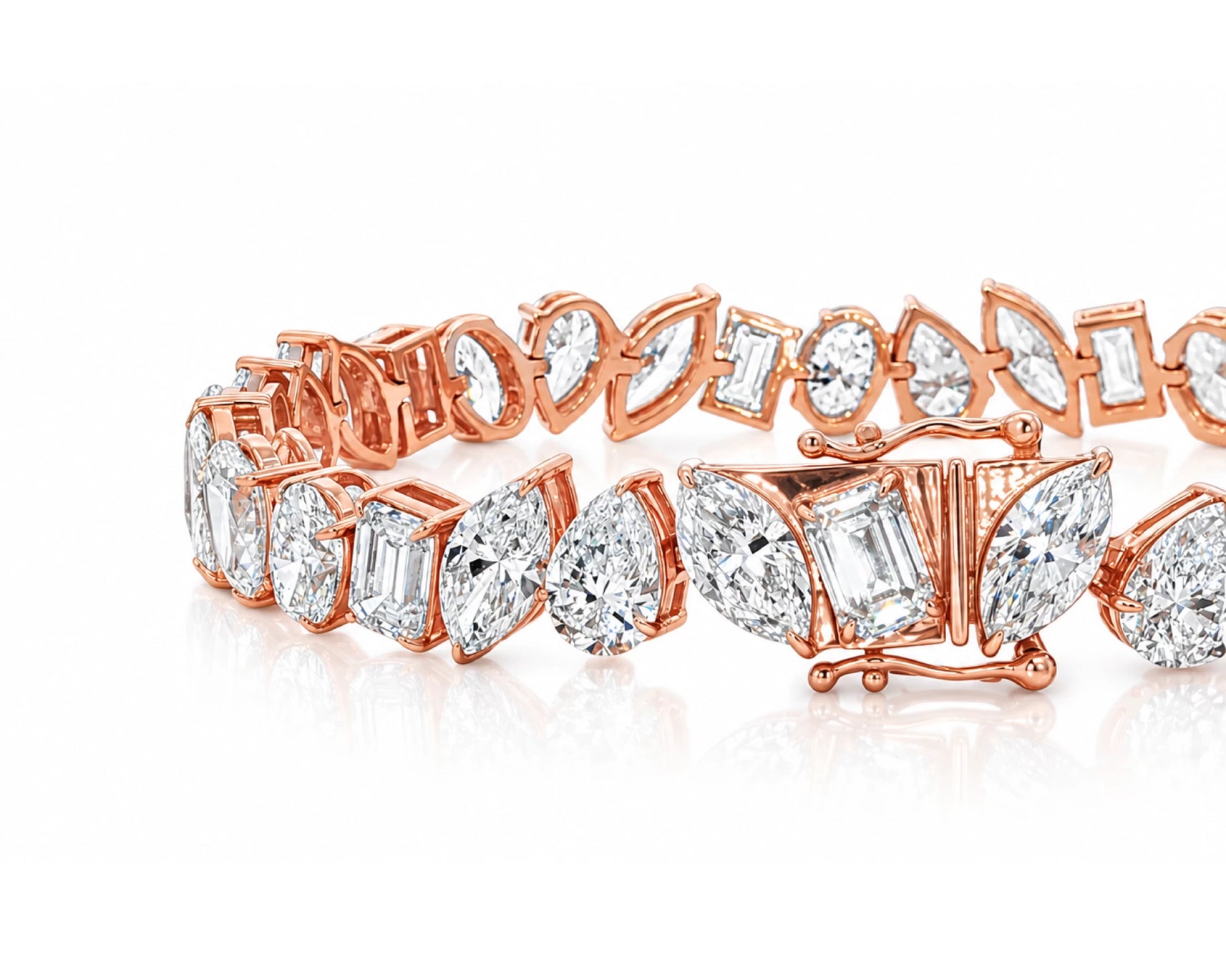 10K Gold Lab Diamond Tennis Bracelet Oval and Baguette 24.90 CT – lifestyle 5021