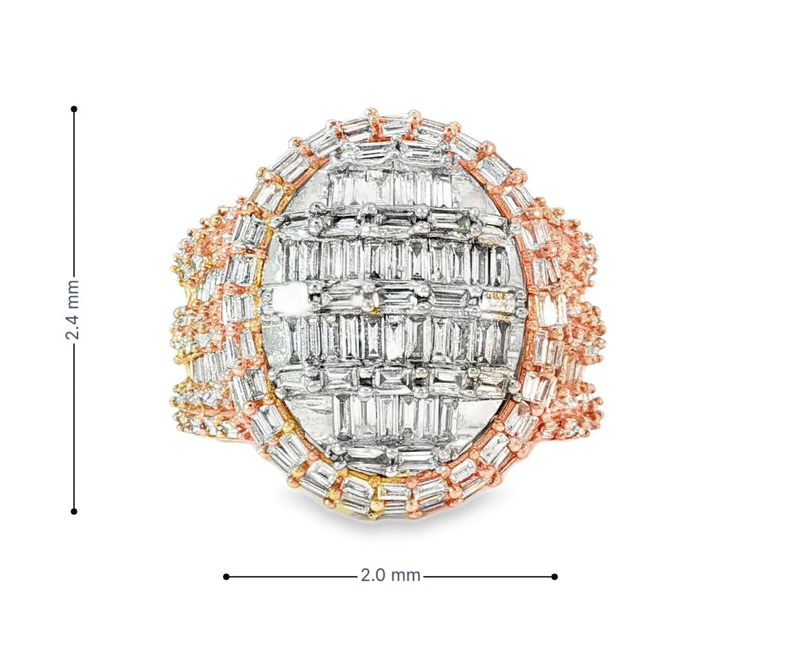 10k Gold Multistone Ring with Baguette Cut Diamonds 3.5ct - AVI THE JEWELER